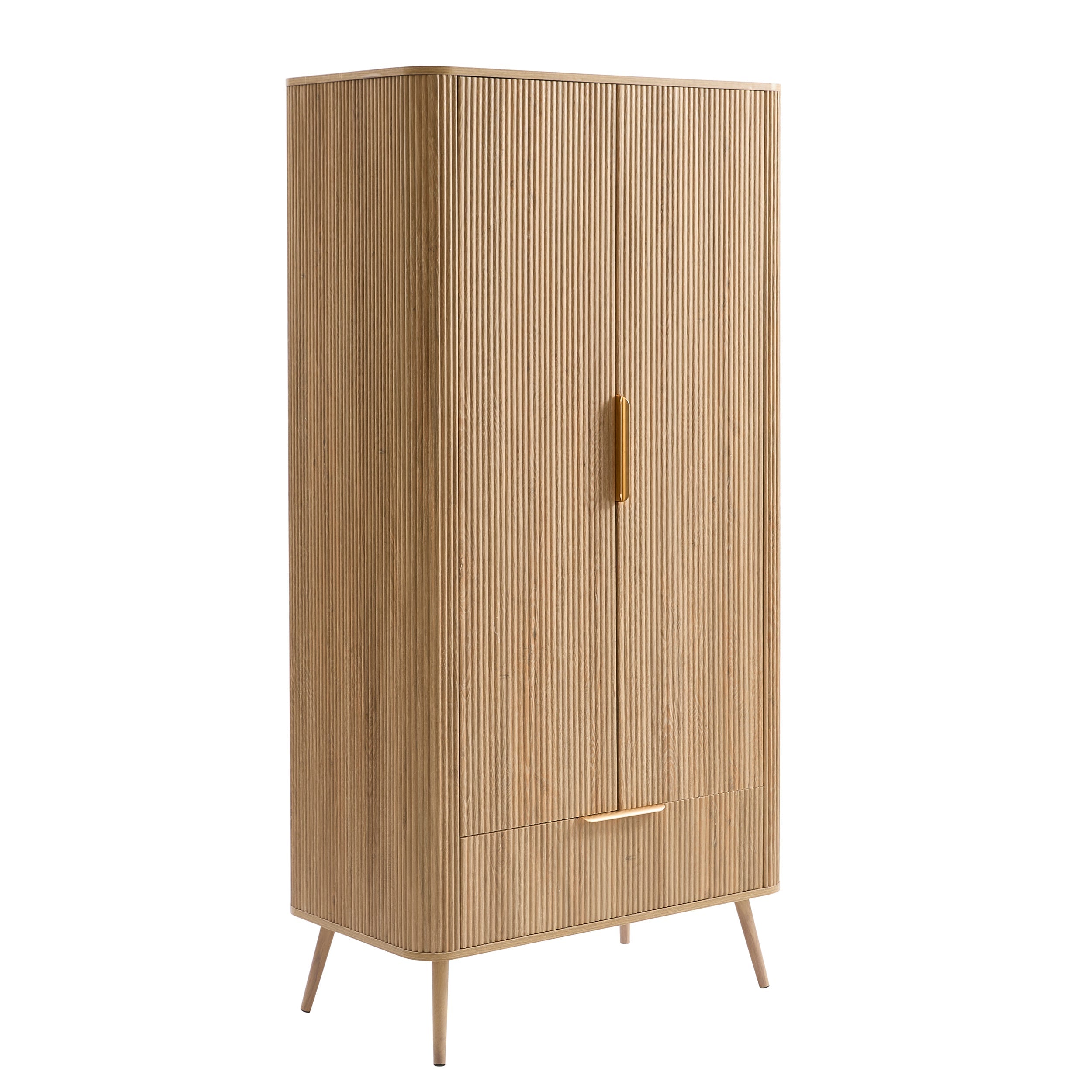 Armoire 2 portes avec tiroir - Bois clair