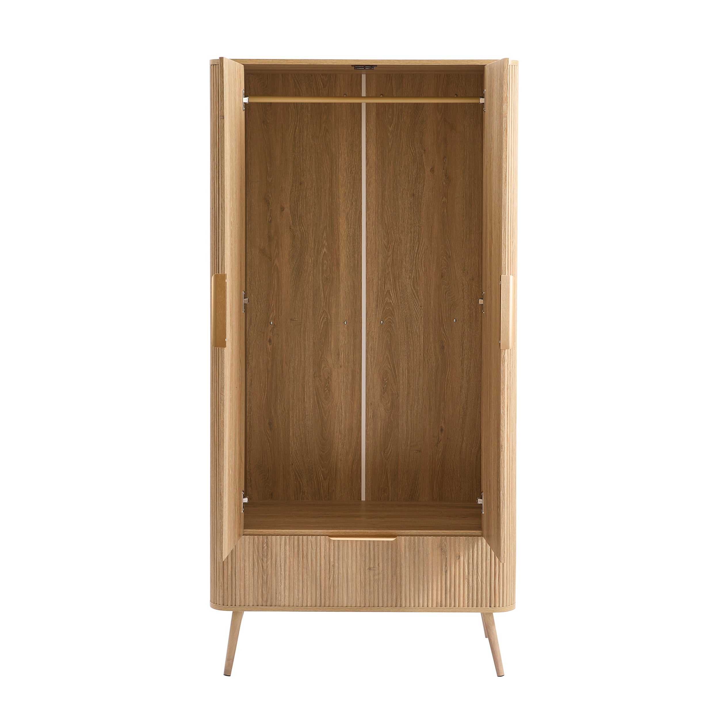 Armoire 2 portes avec tiroir - Bois clair
