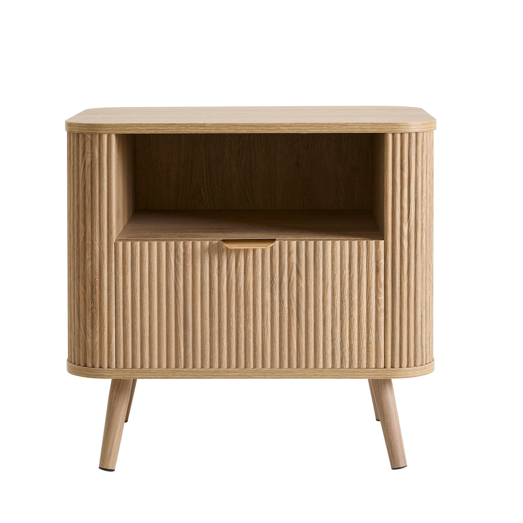 Table de chevet 1 tiroir avec étagère - Bois clair
