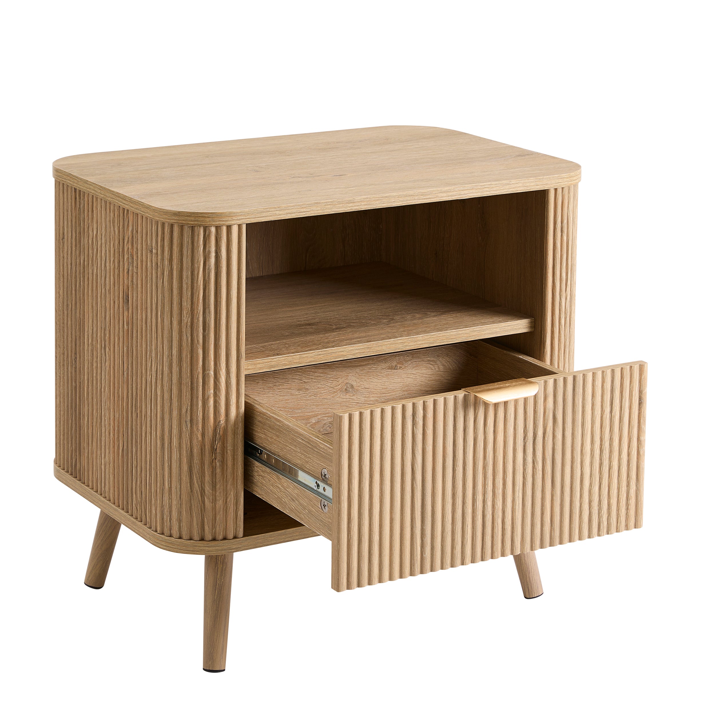 Table de chevet 1 tiroir avec étagère - Bois clair