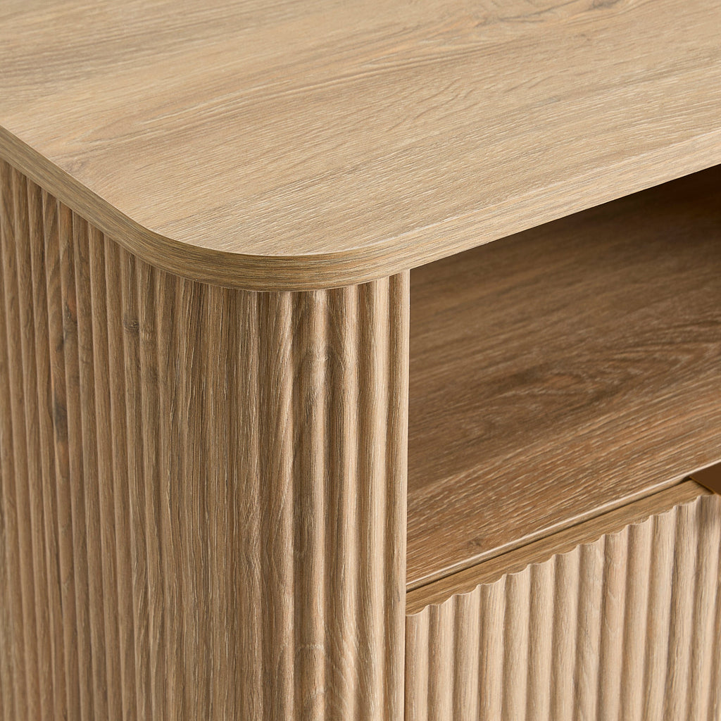 Table de chevet 1 tiroir avec étagère - Bois clair