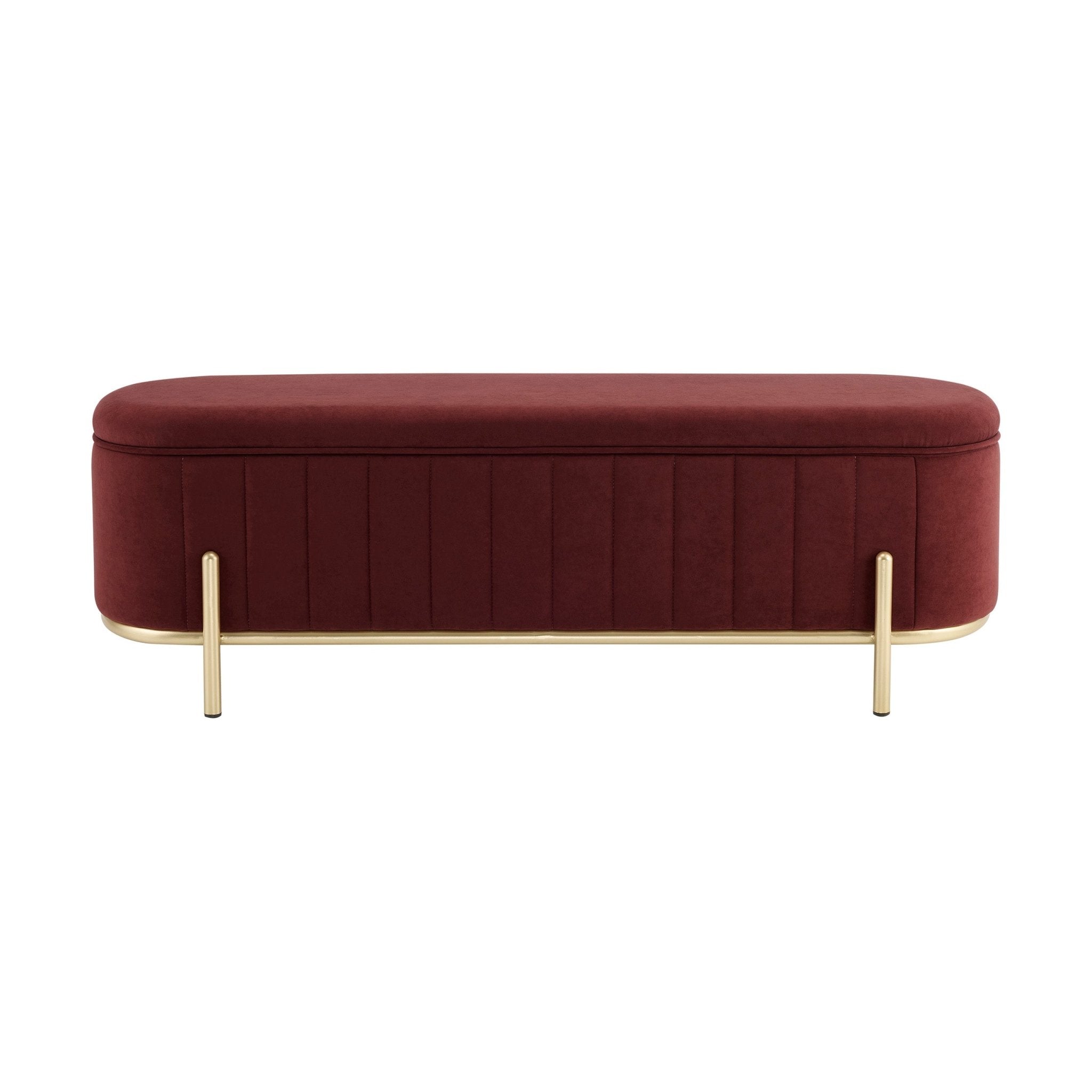 Banc de rangement capitonné – Rouille