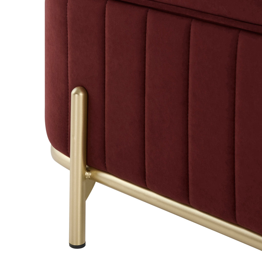 Banc de rangement capitonné – Rouille
