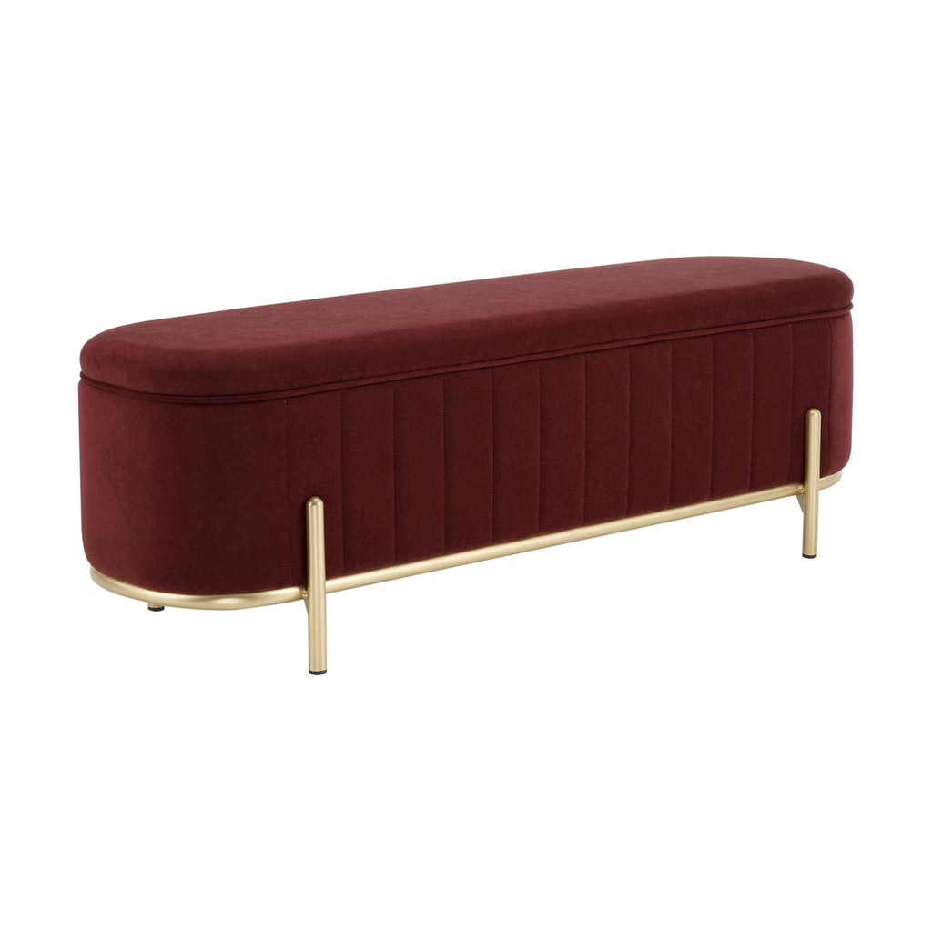 Banc de rangement capitonné – Rouille