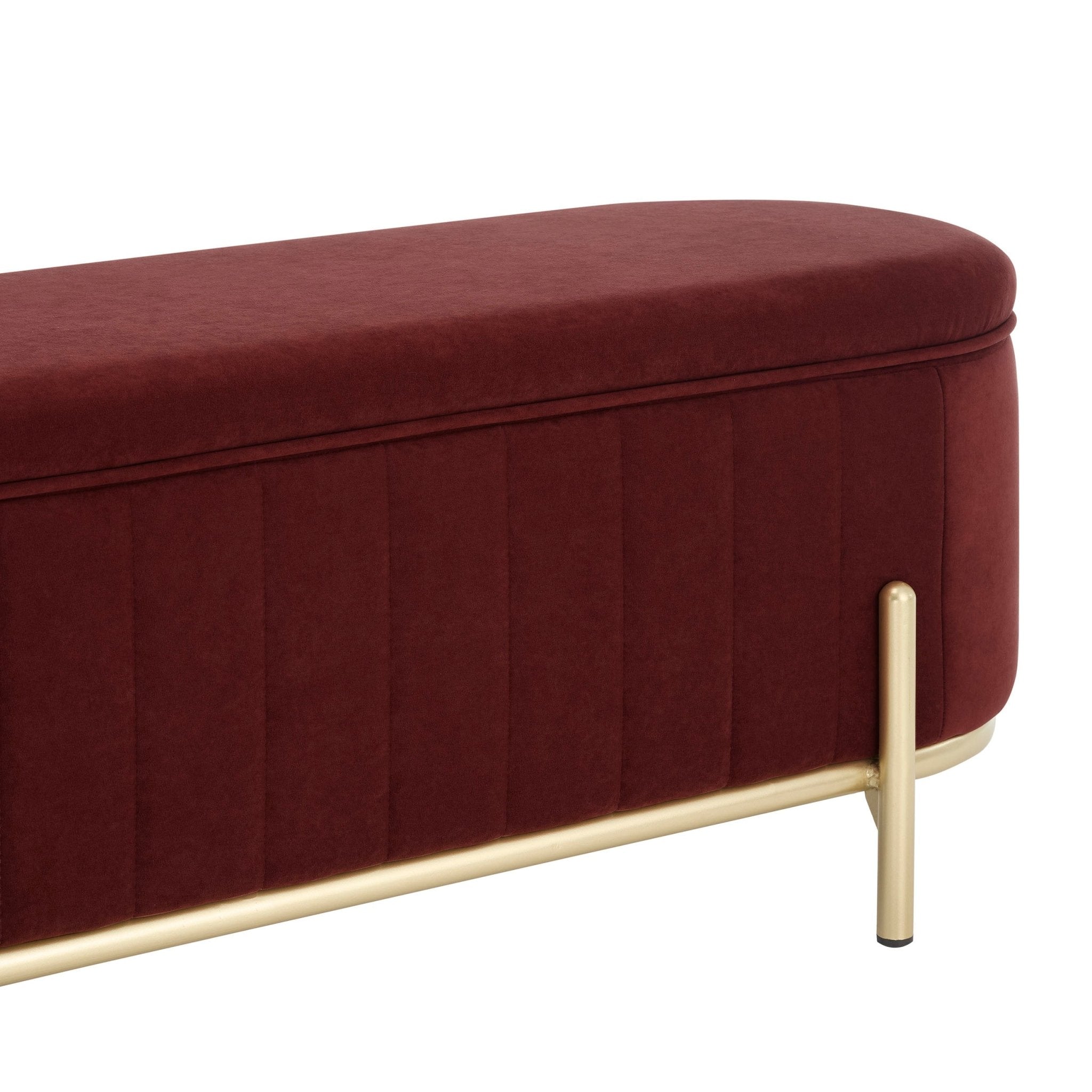 Banc de rangement capitonné – Rouille