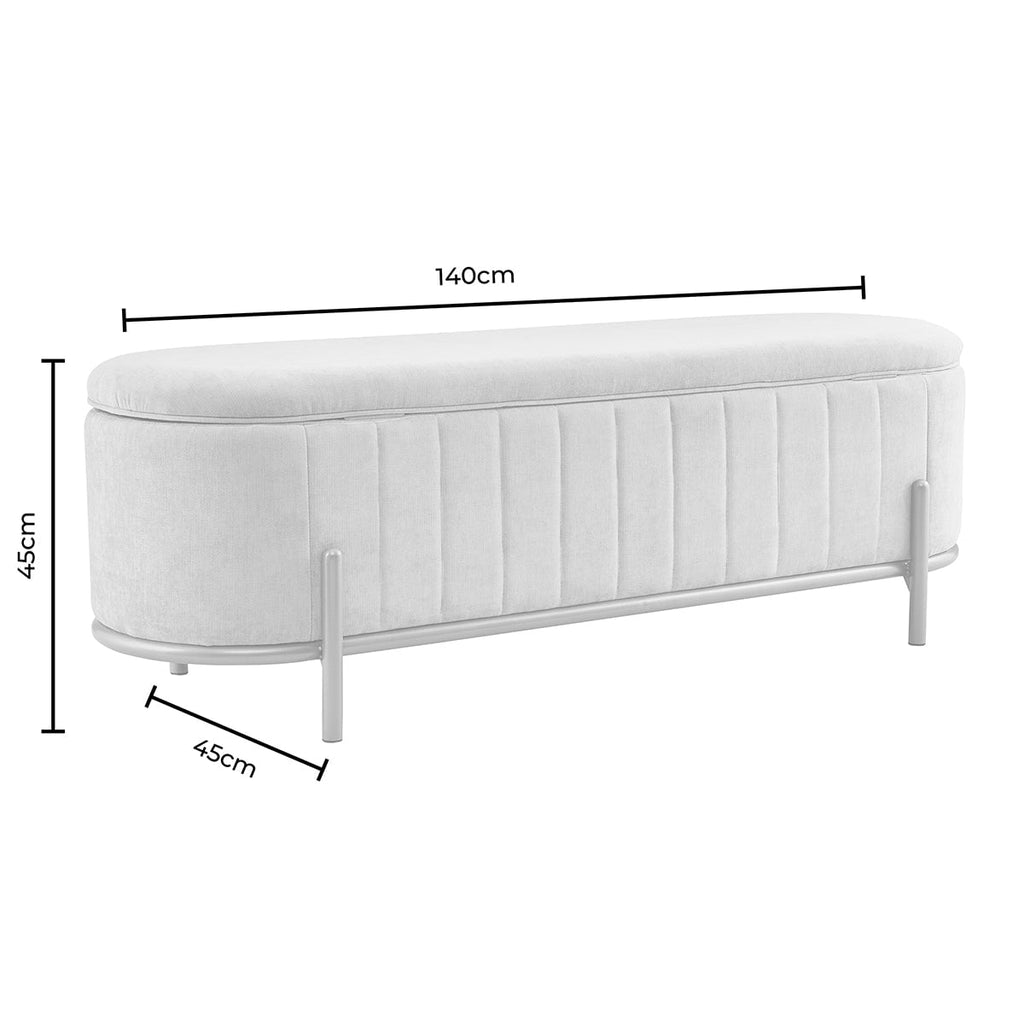 Banc de rangement capitonné – Rouille