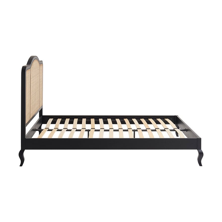 Structure de lit en rotin – Noir