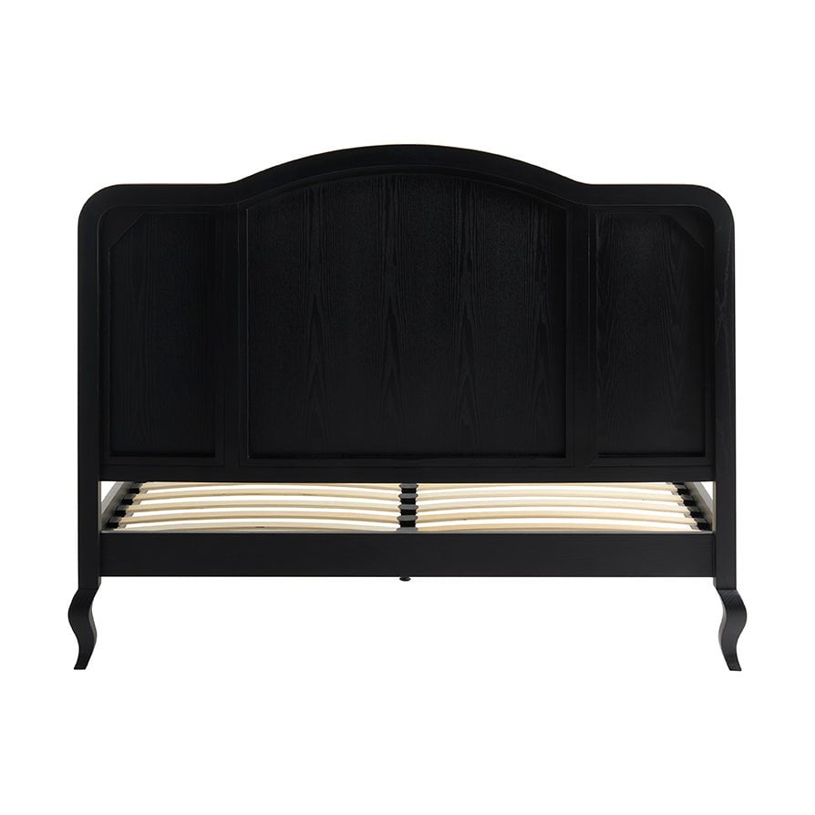 Structure de lit en rotin – Noir