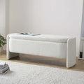 Banc de rangement incurvé Boucle - Blanc cassé
