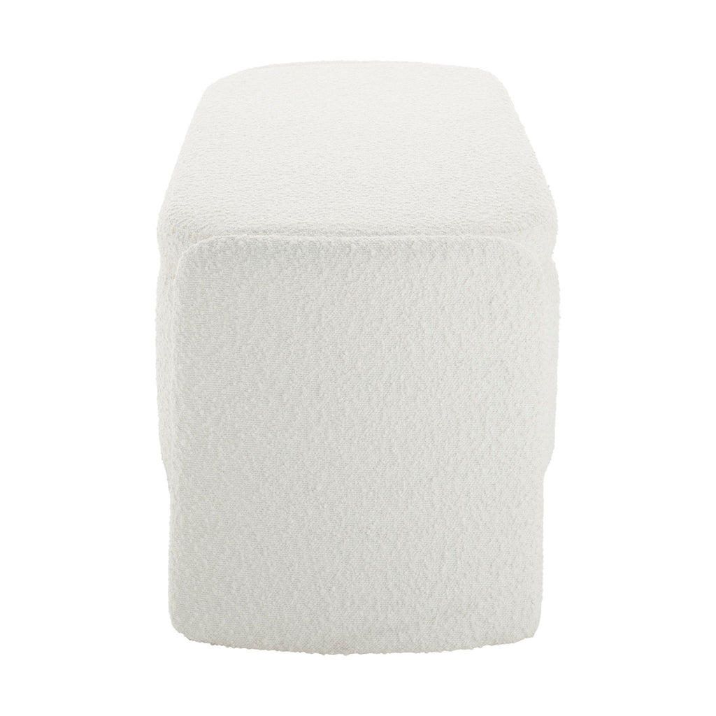 Banc de rangement incurvé Boucle - Blanc cassé