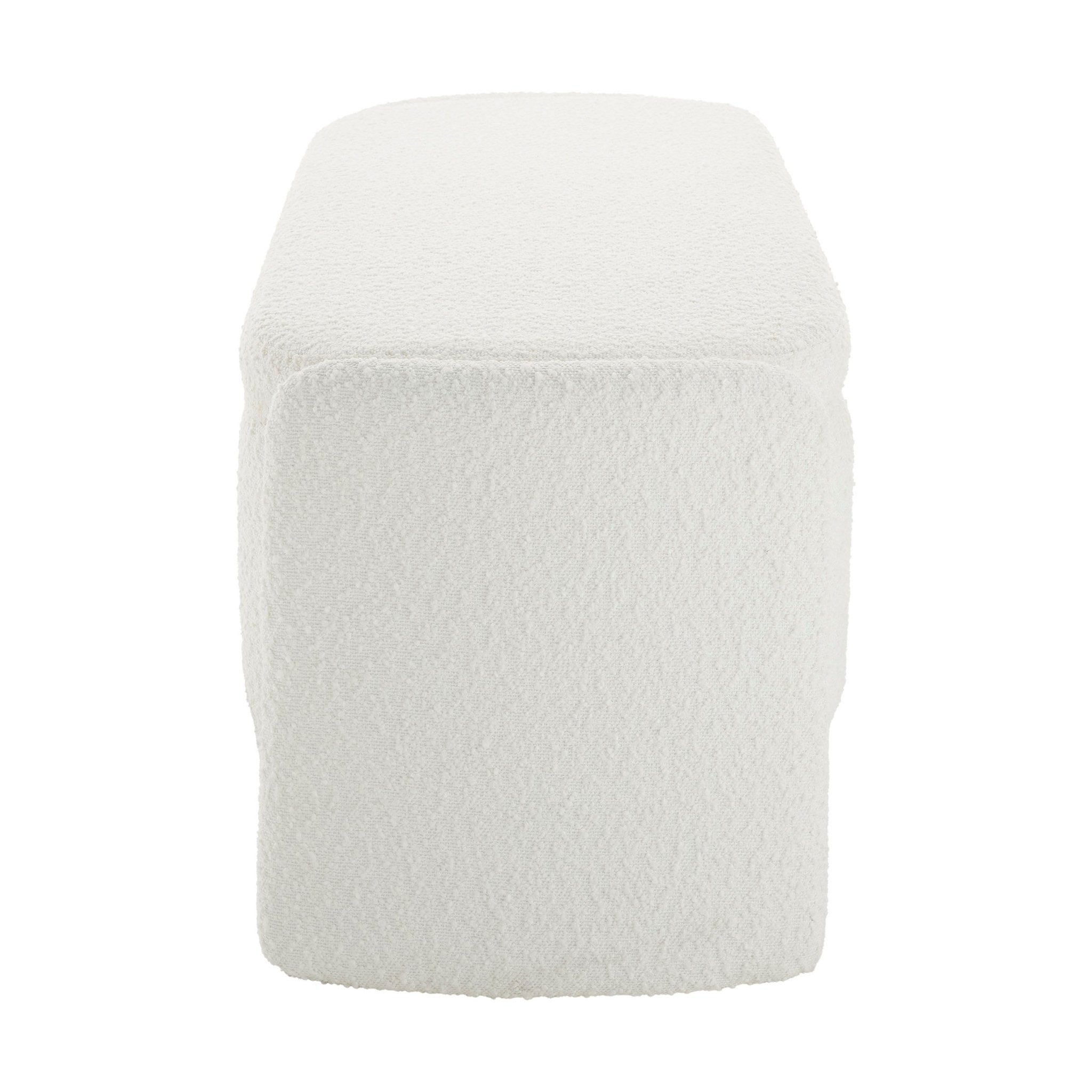 Banc de rangement incurvé Boucle - Blanc cassé