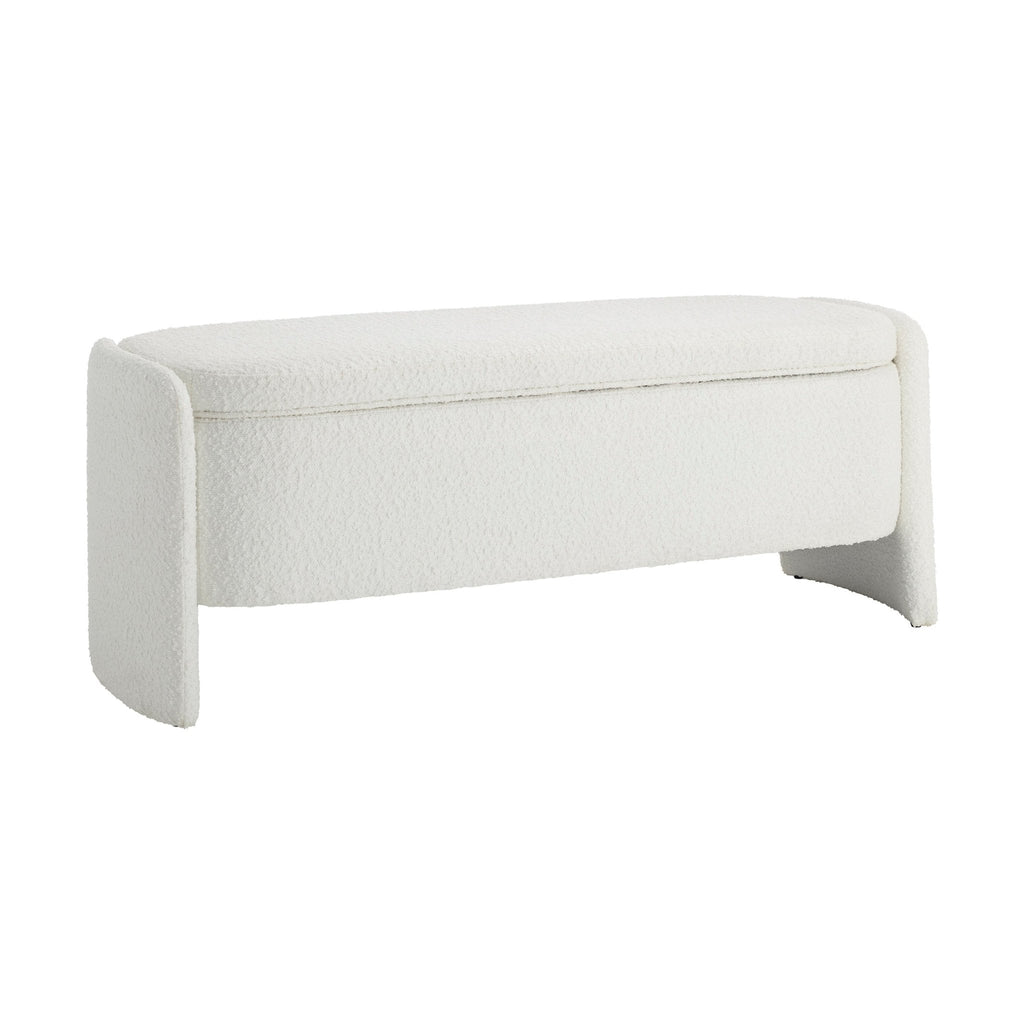 Banc de rangement incurvé Boucle - Blanc cassé