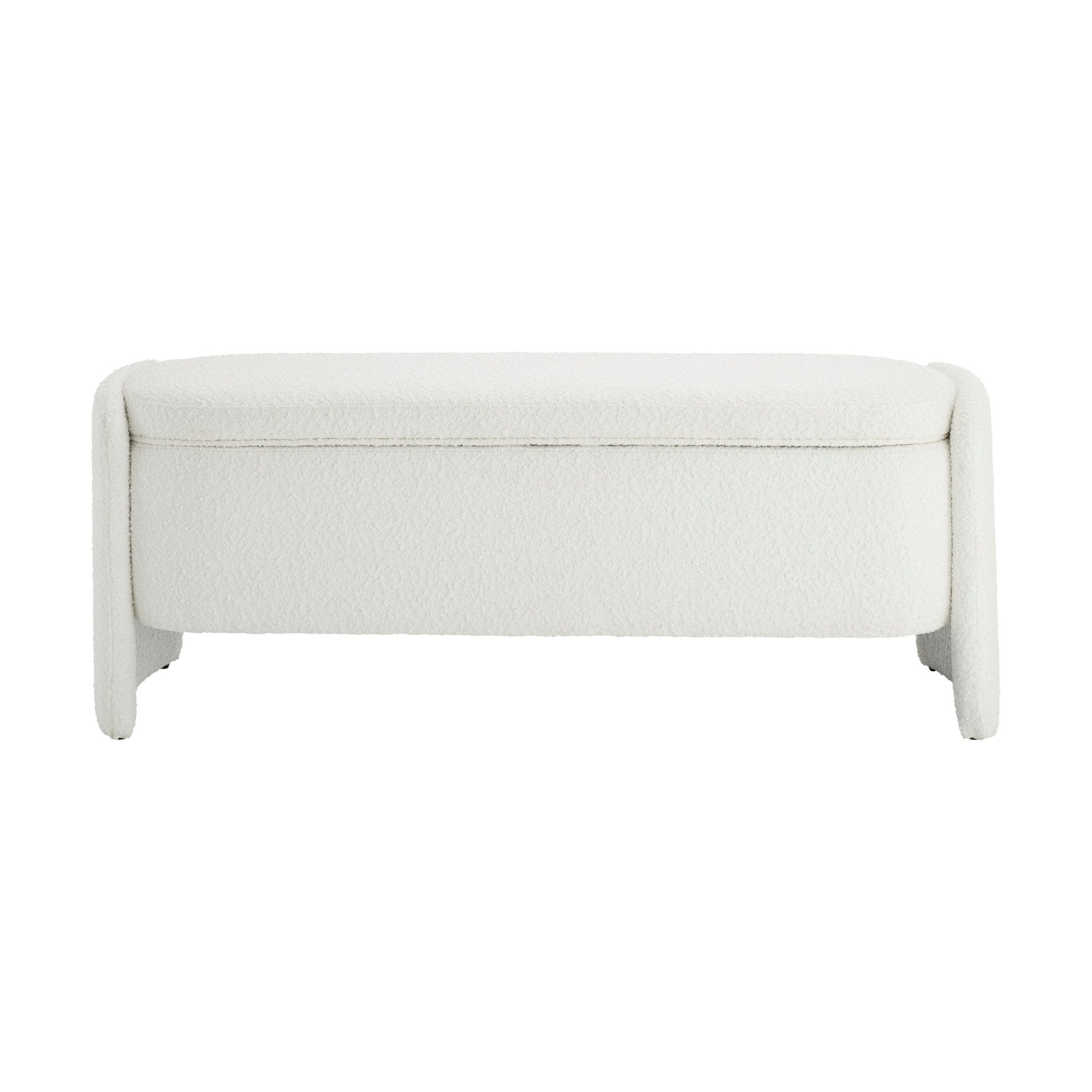 Banc de rangement incurvé Boucle - Blanc cassé
