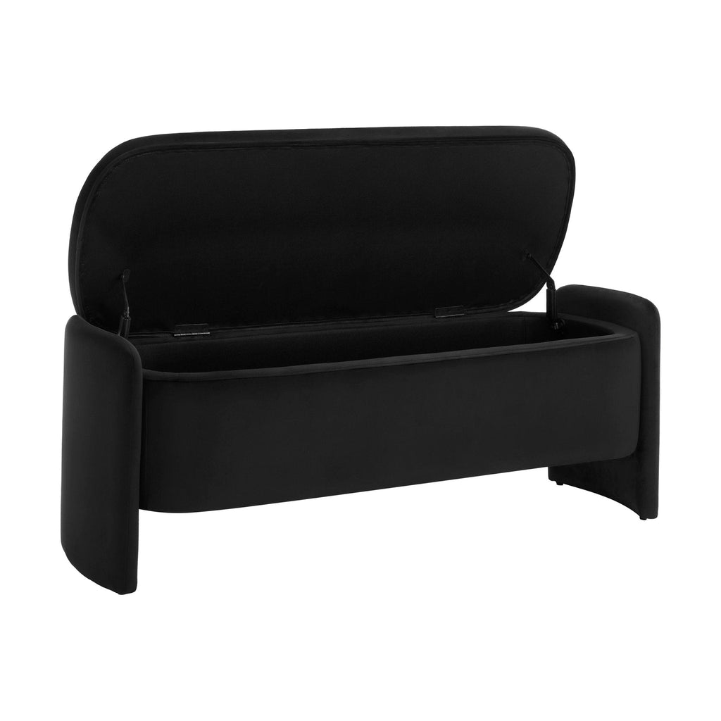 Banc de rangement incurvé - noir