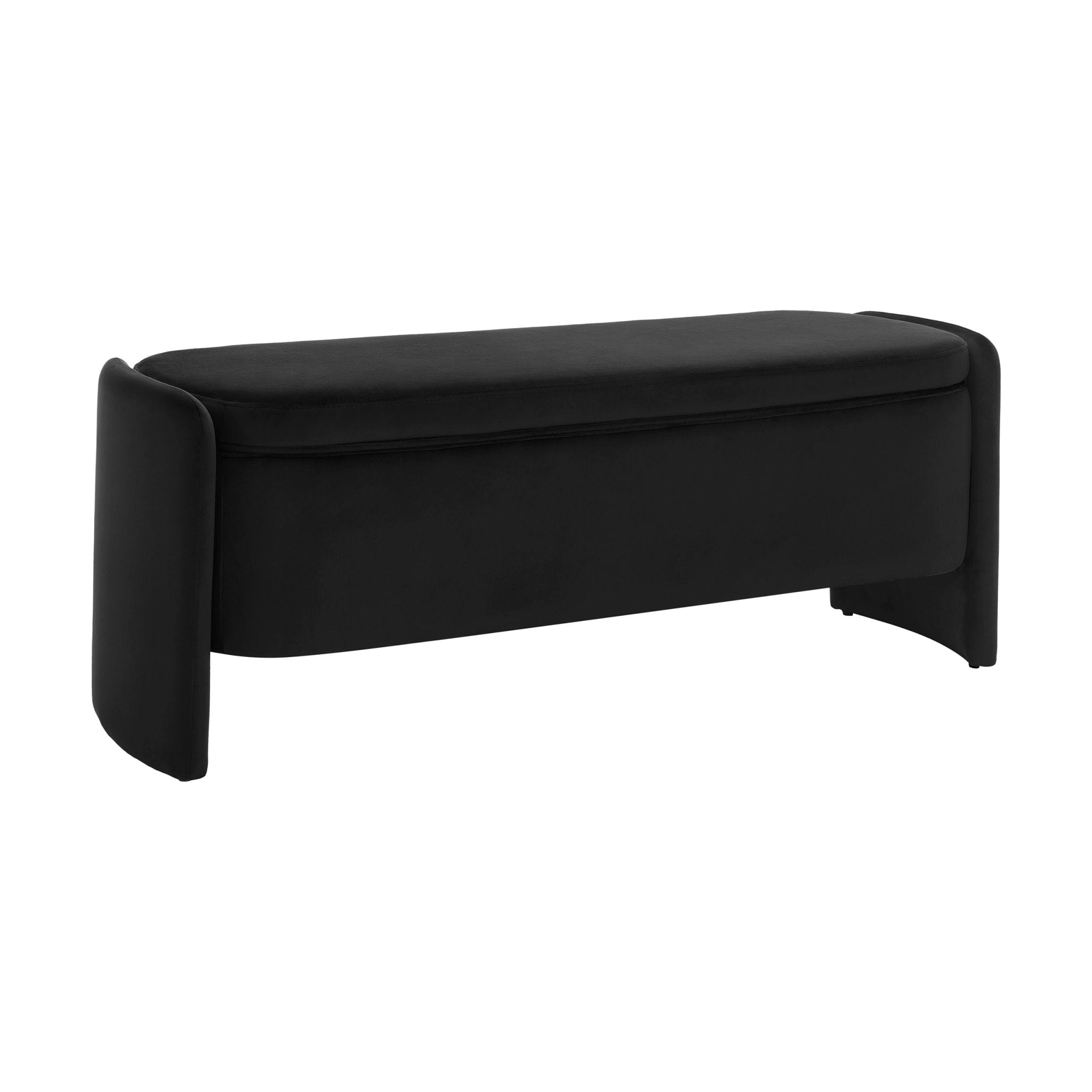 Banc de rangement incurvé - noir