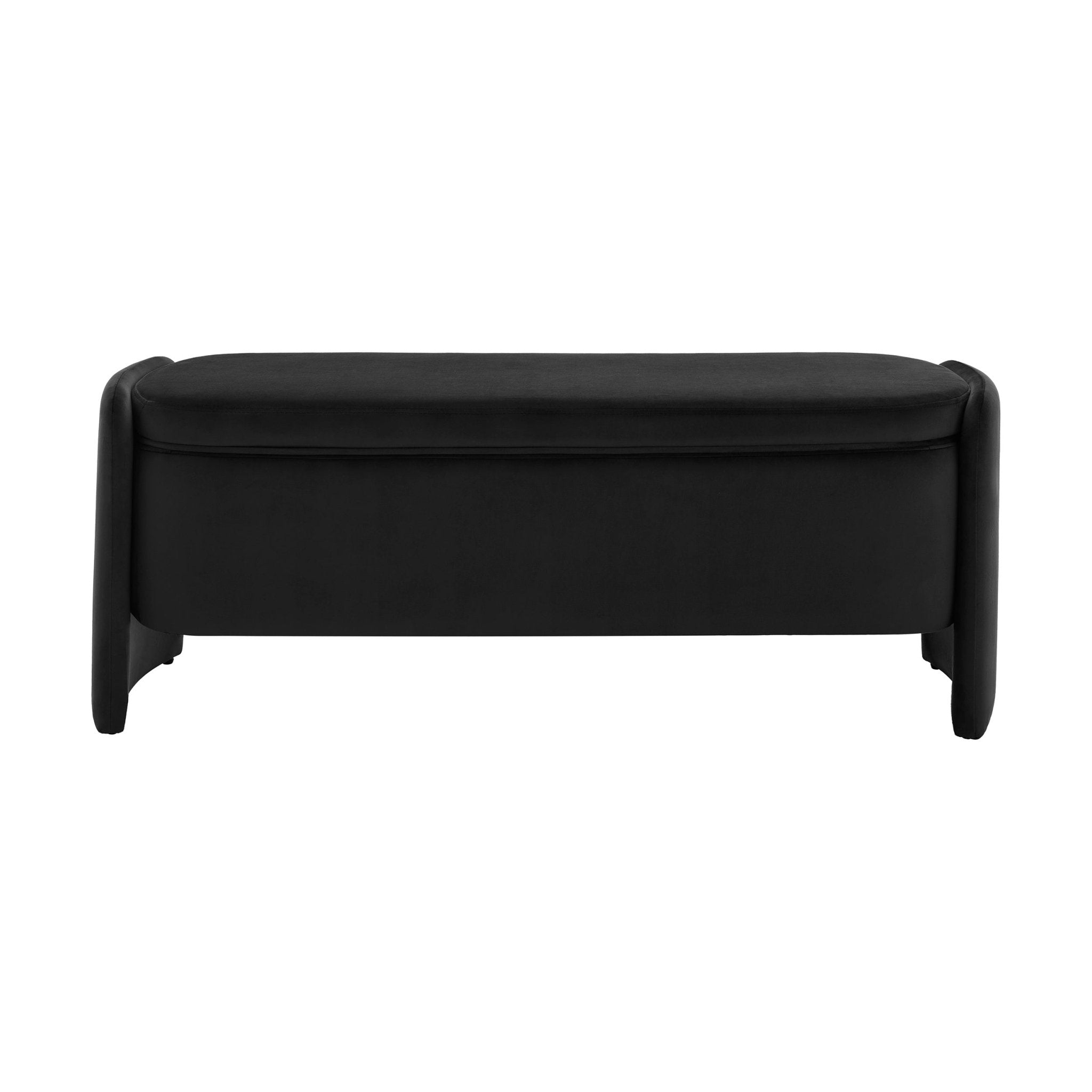 Banc de rangement incurvé - noir