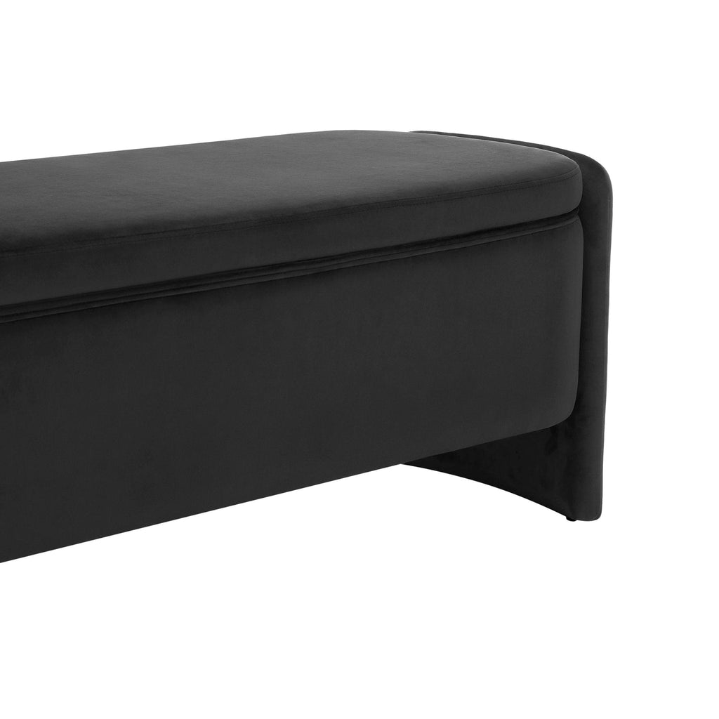 Banc de rangement incurvé - noir