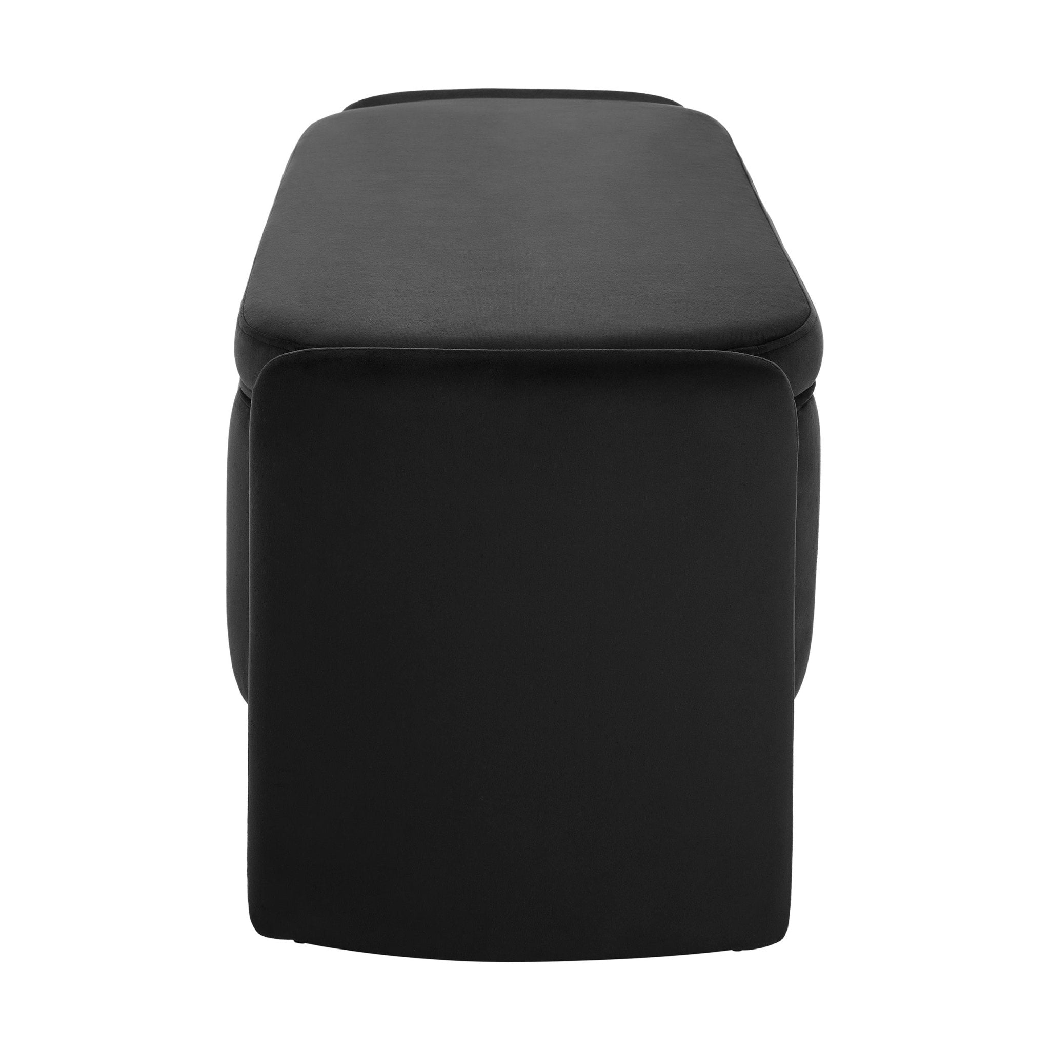 Banc de rangement incurvé - noir