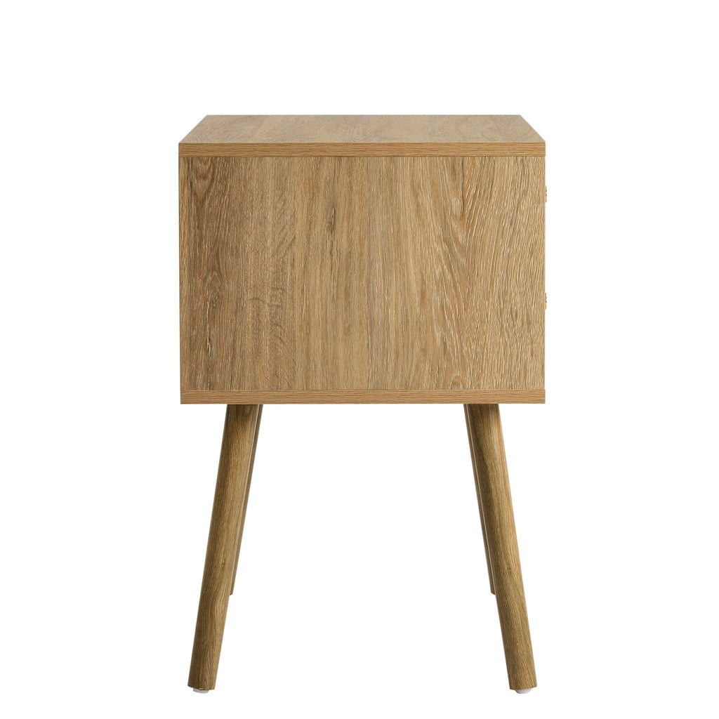 Table de chevet 2 tiroirs - Bois clair