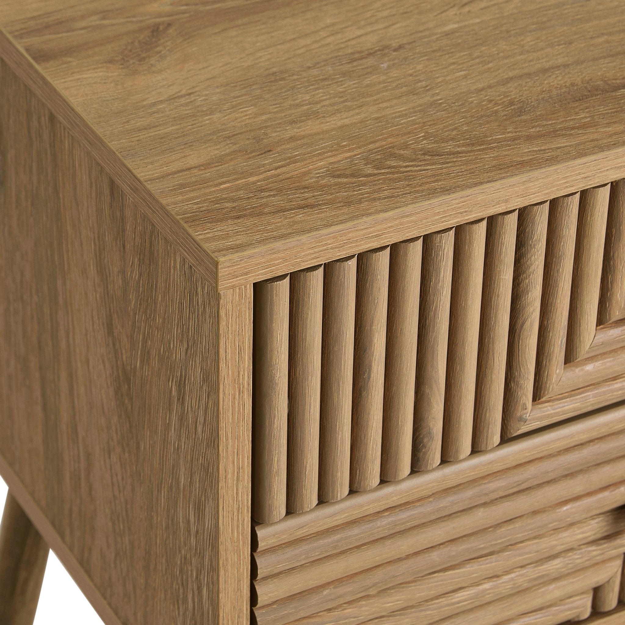 Table de chevet 2 tiroirs - Bois clair