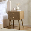 Table de chevet 2 tiroirs - Bois clair