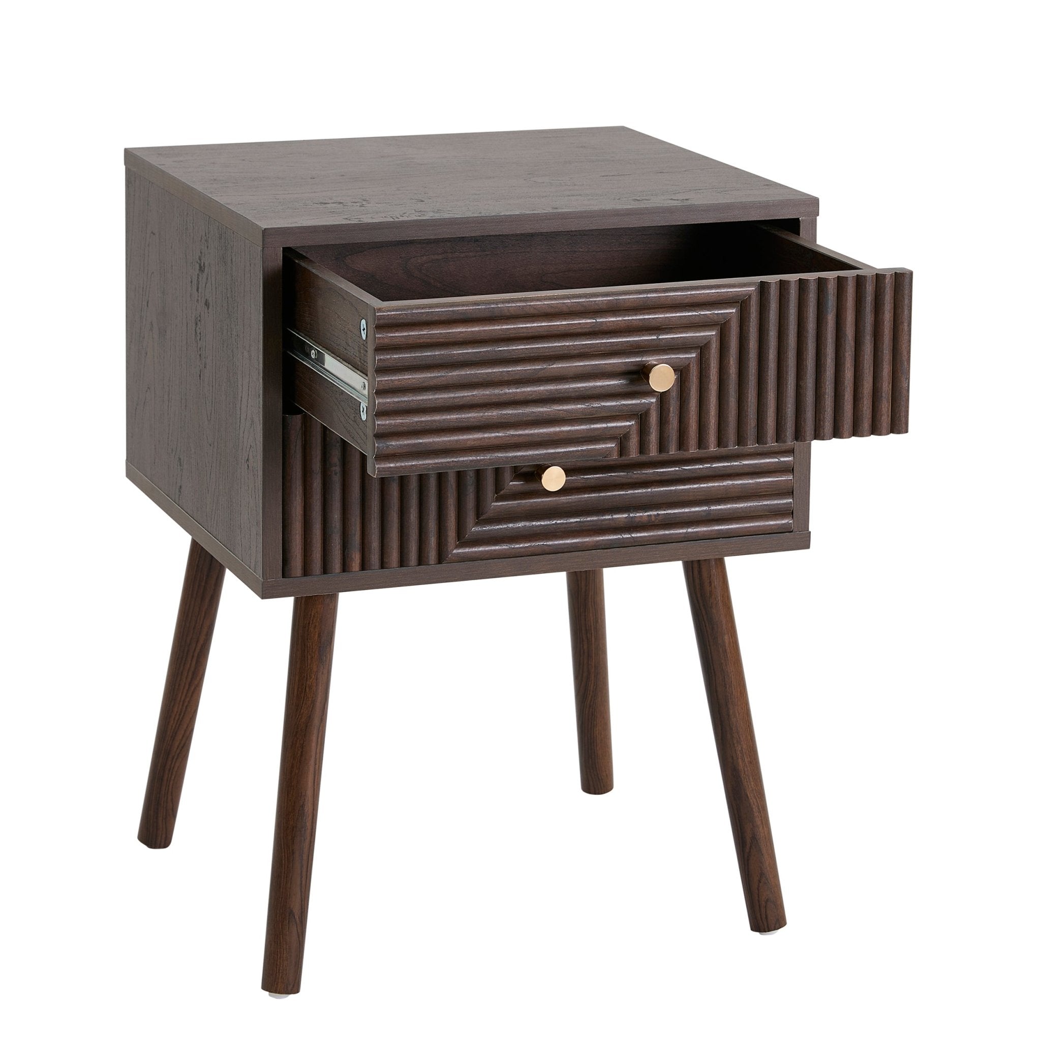 Table de chevet 2 tiroirs - Noyer