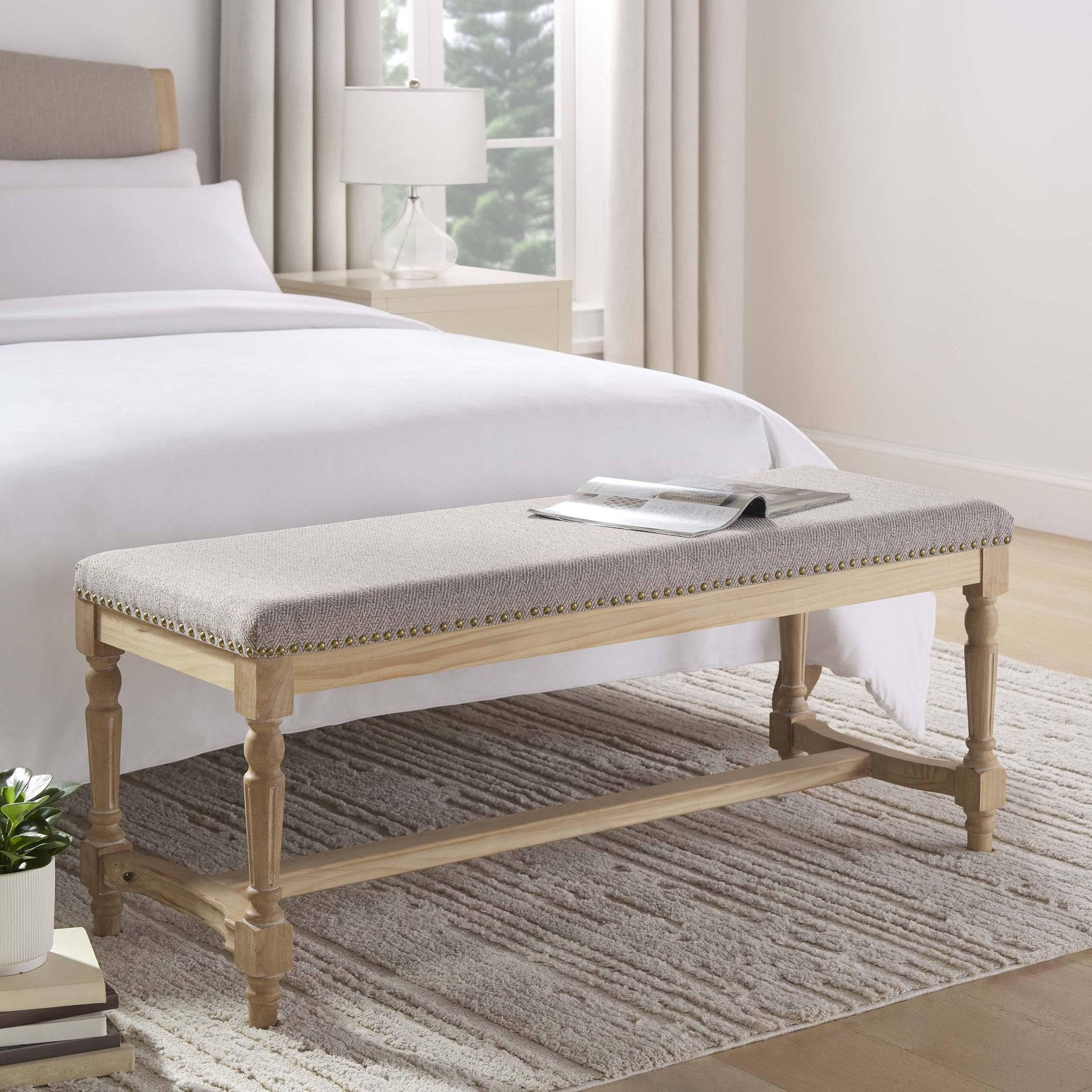 Banc – Motif chevrons naturels