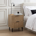 Table de chevet 2 tiroirs - Effet bois