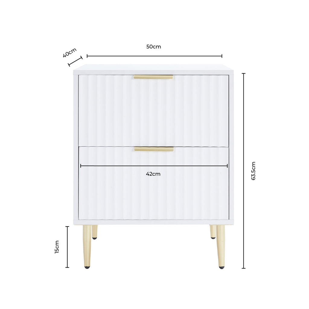 Table de chevet 2 tiroirs - Effet bois