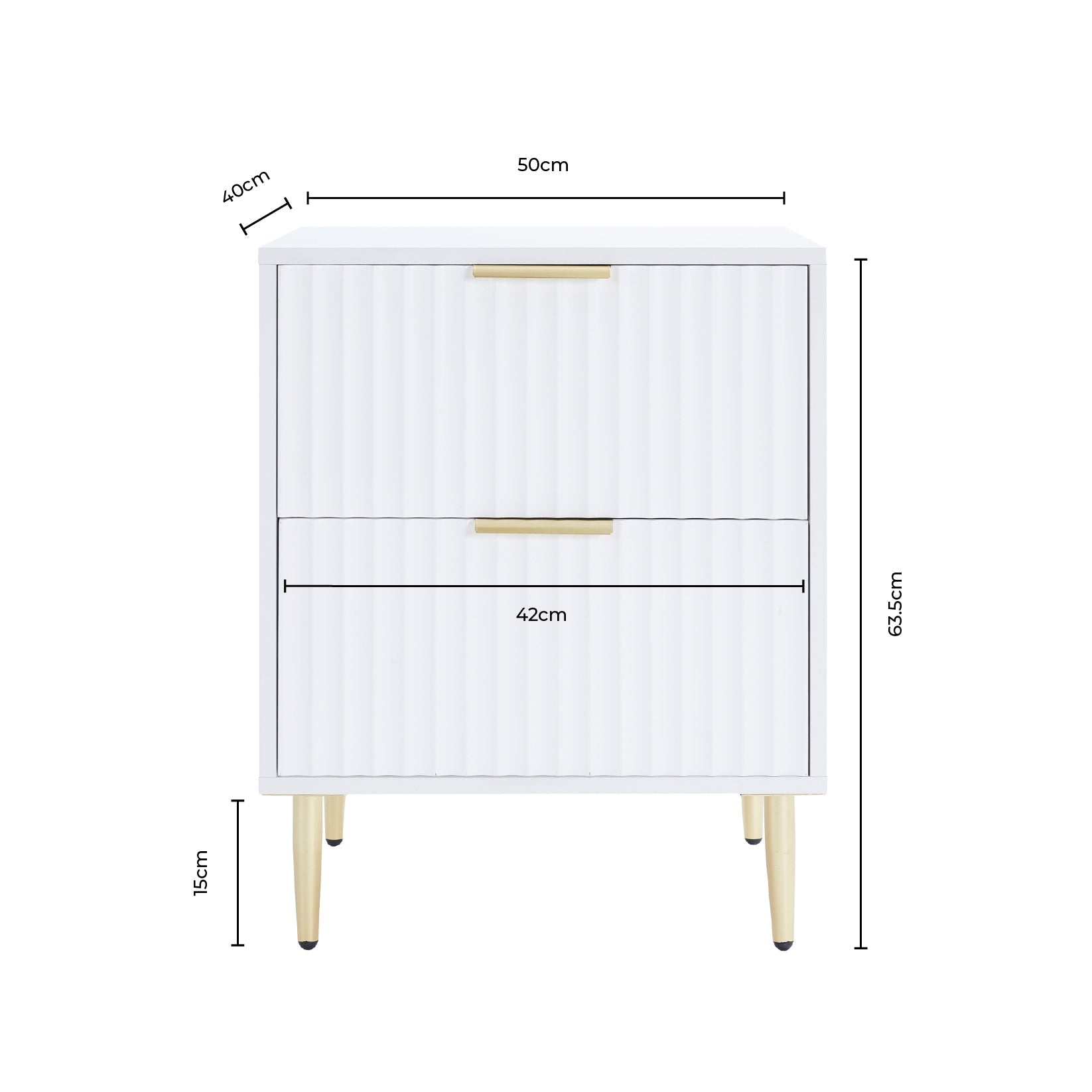 Table de chevet 2 tiroirs - Effet bois