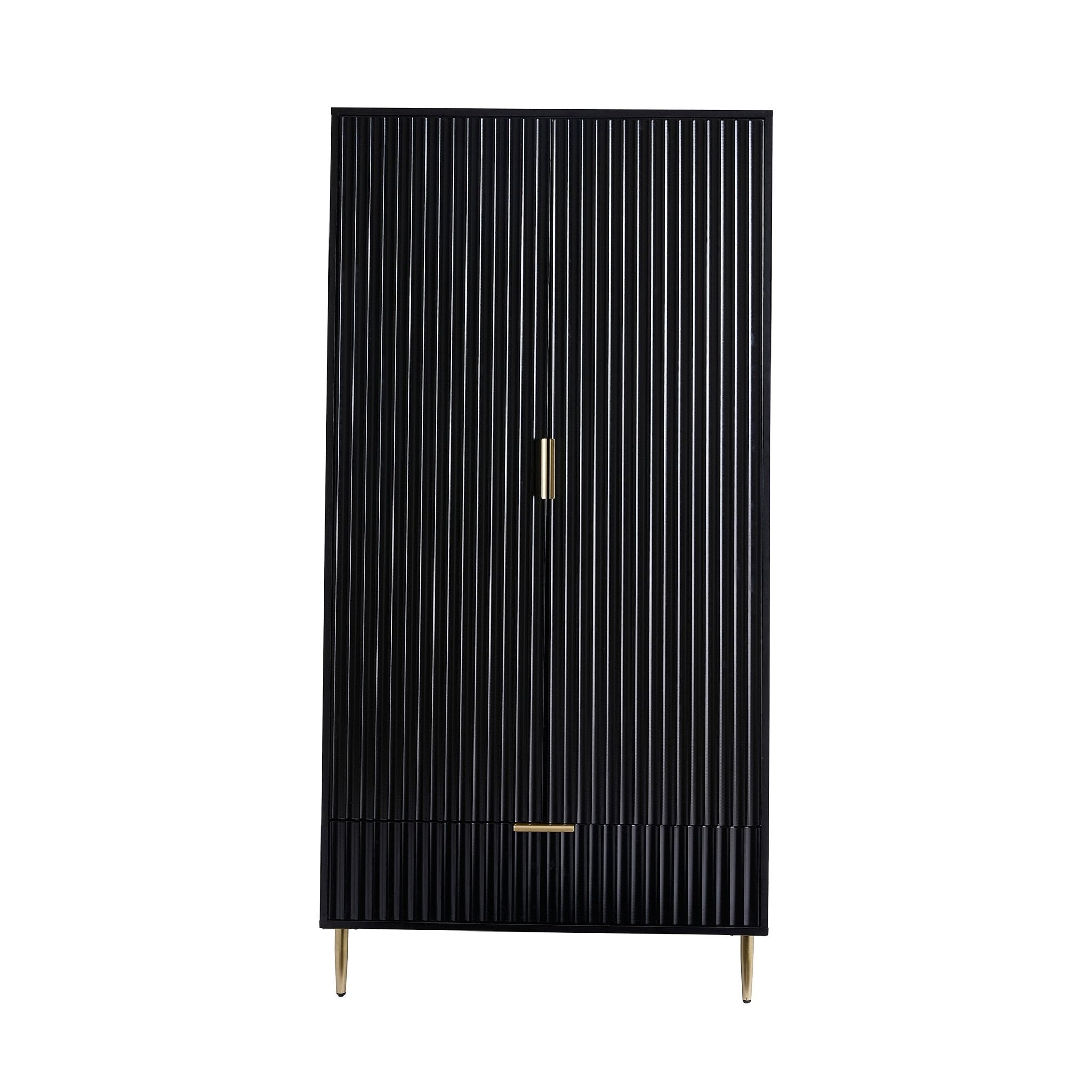 Armoire 2 portes avec tiroir - Noir