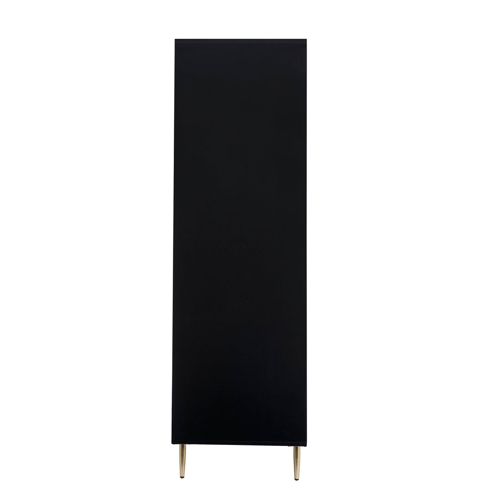 Armoire 2 portes avec tiroir - Noir
