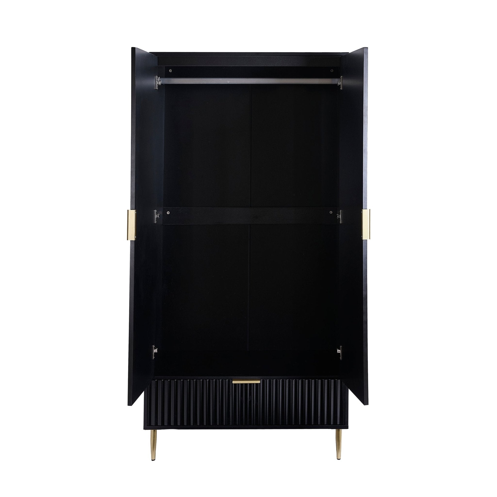 Armoire 2 portes avec tiroir - Noir