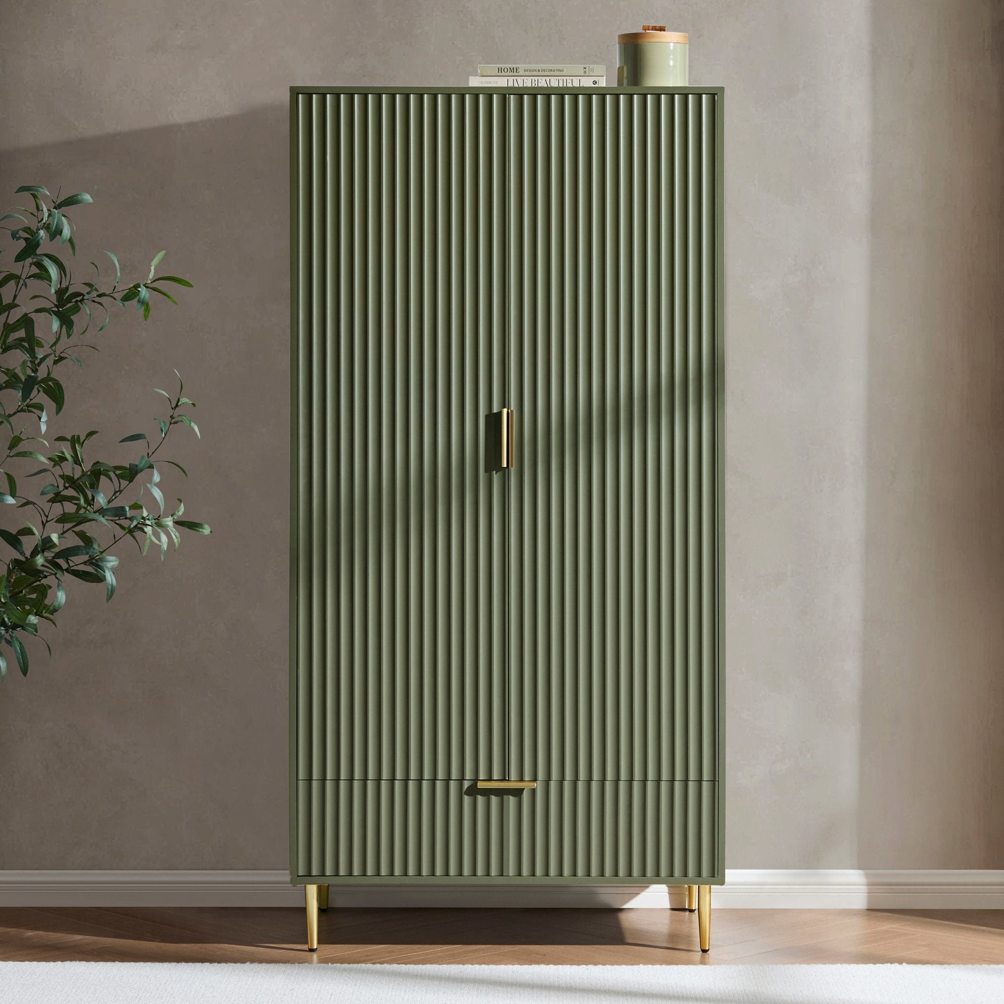 Armoire 2 portes avec tiroir - Vétiver