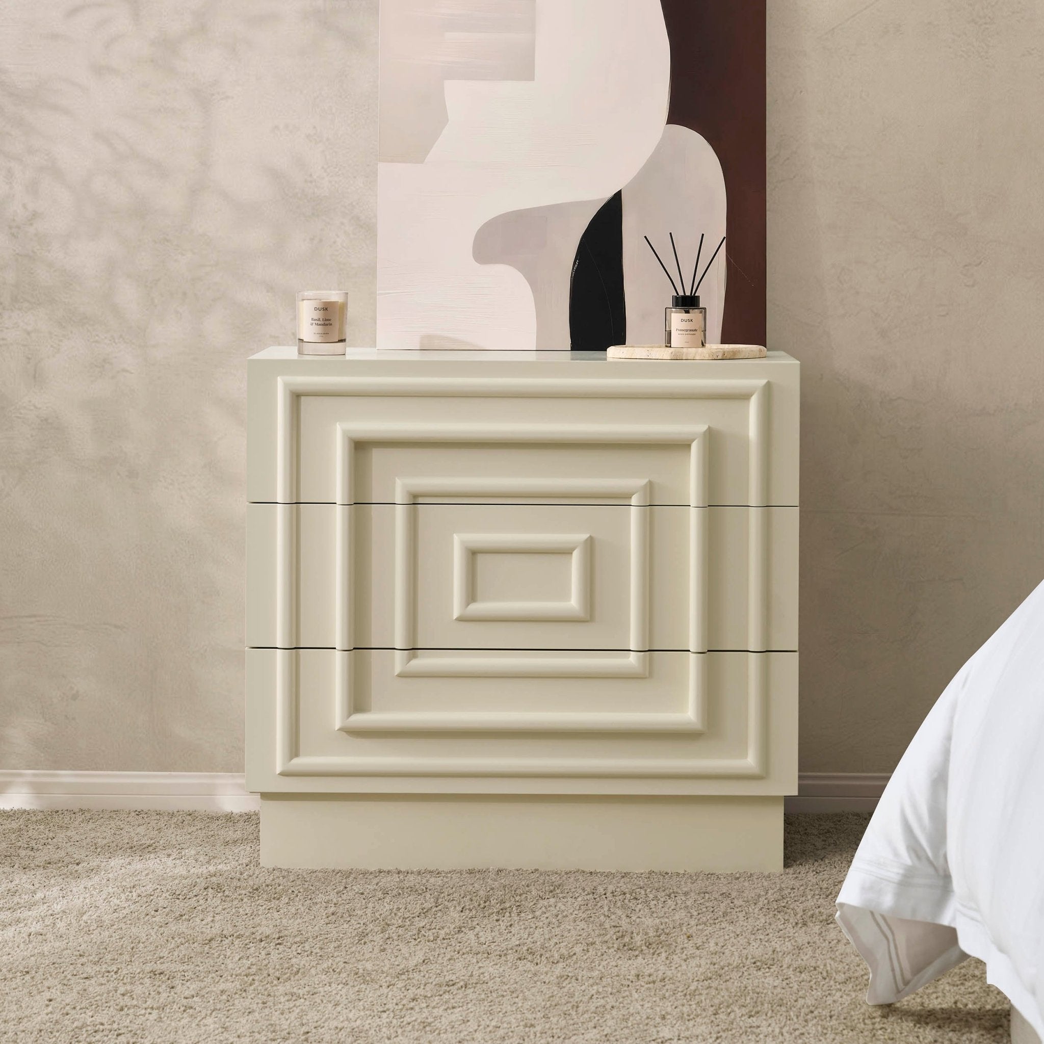 Commode à 3 tiroirs – Crème
