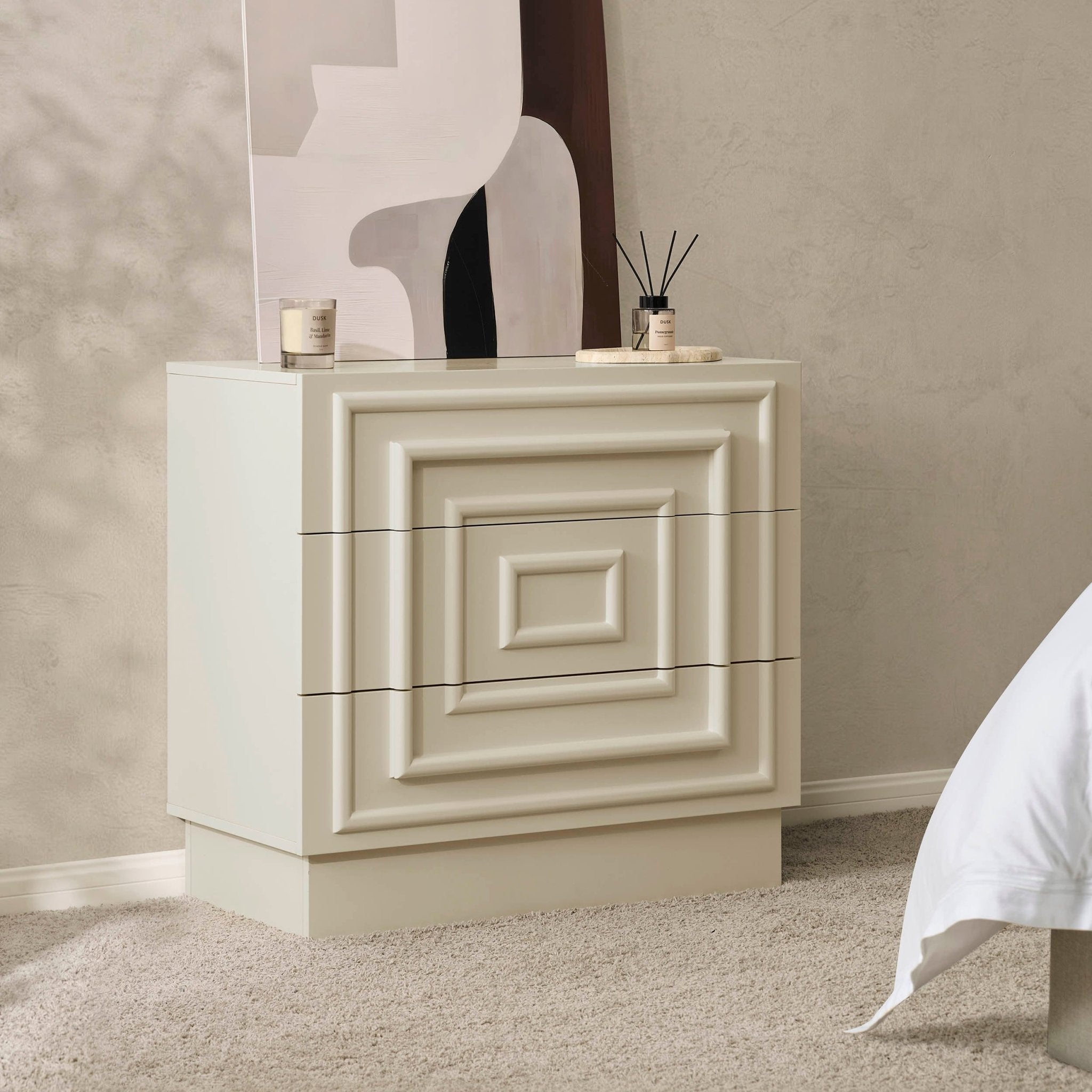 Commode à 3 tiroirs – Crème
