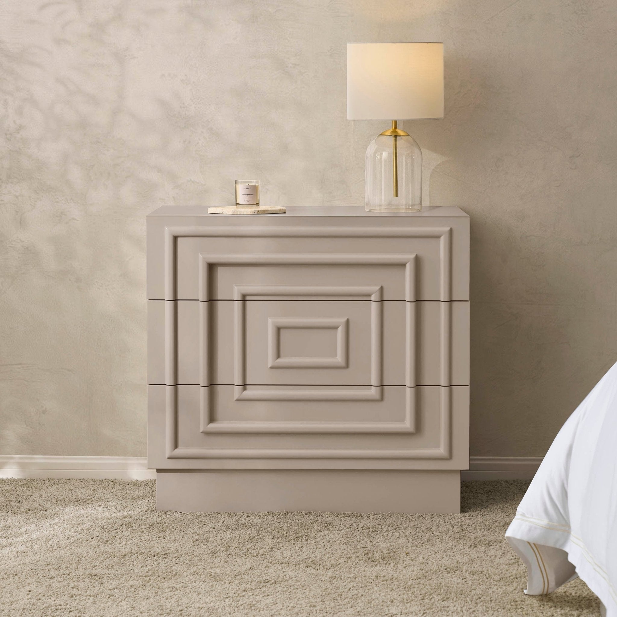 Commode 3 tiroirs - Taupe