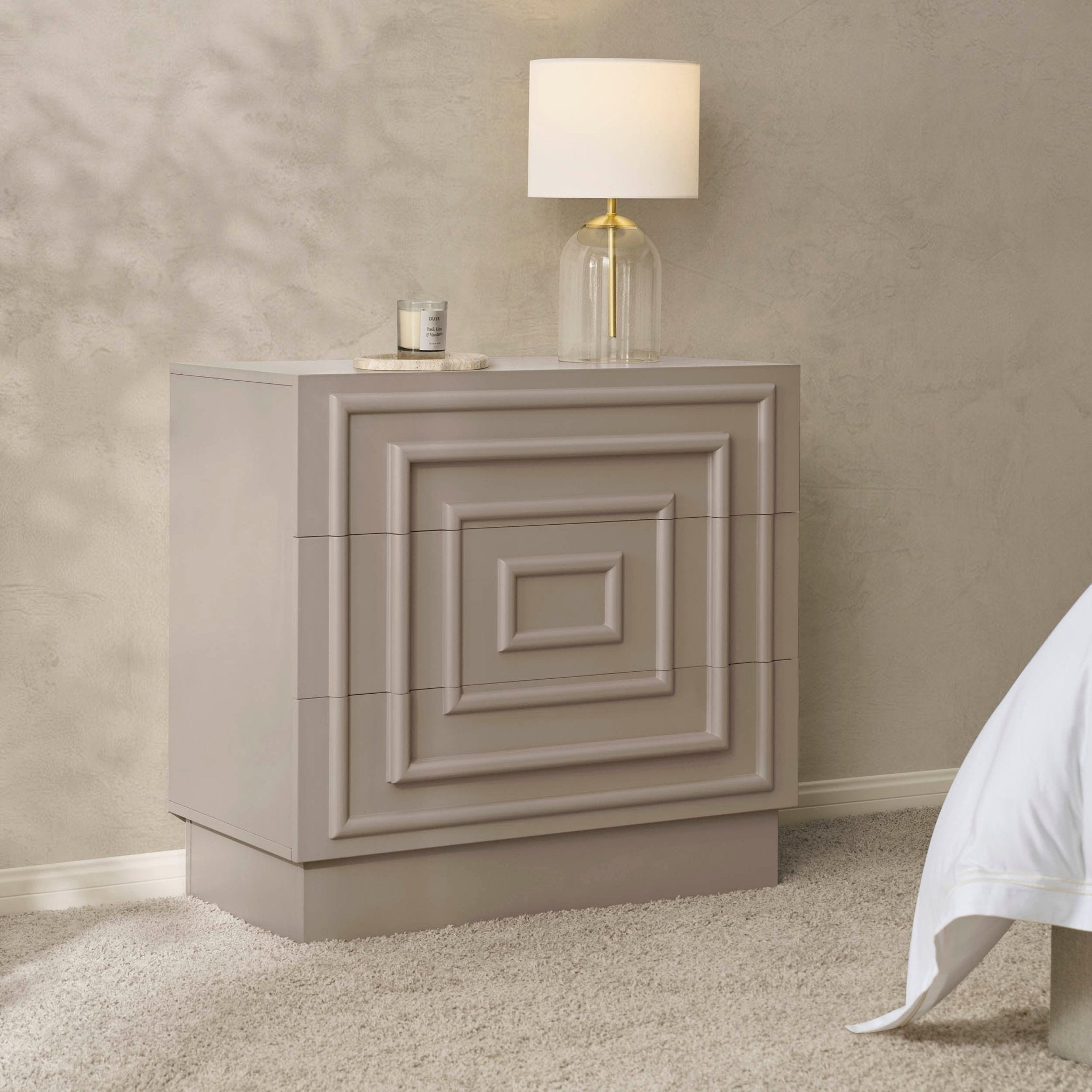 Commode 3 tiroirs - Taupe