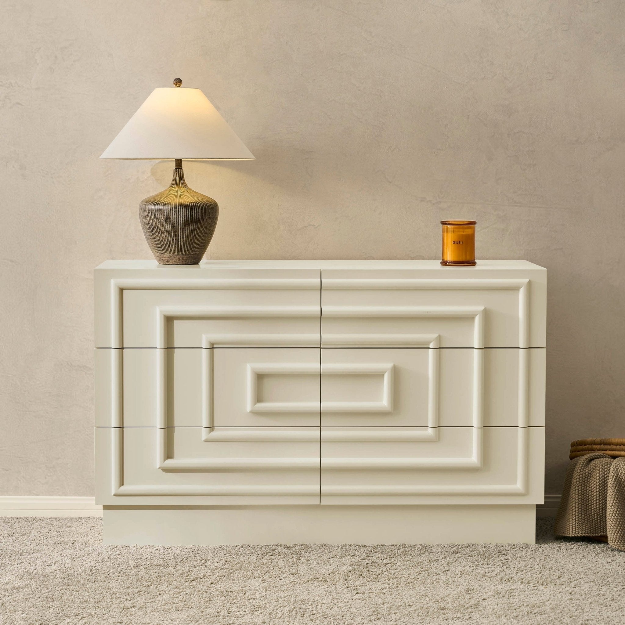 Commode 6 tiroirs - Crème