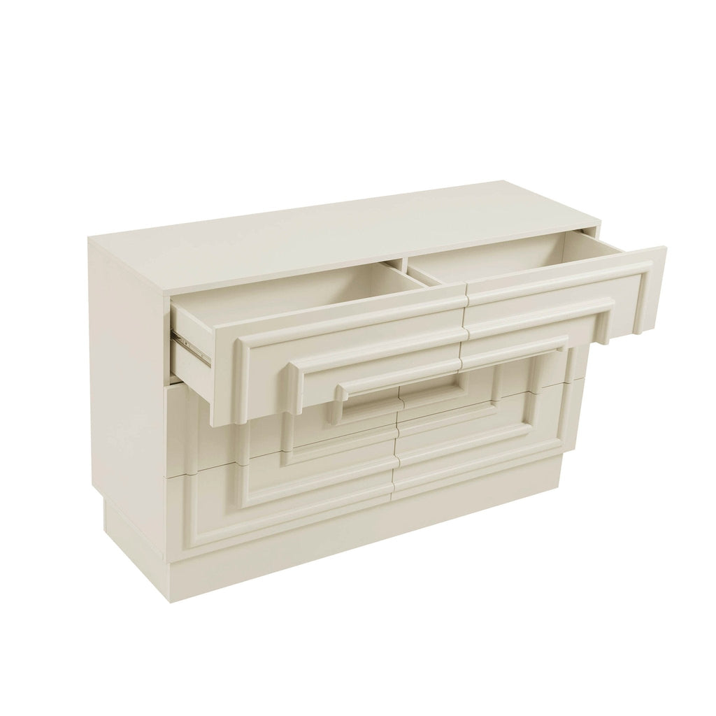 Commode 6 tiroirs - Crème