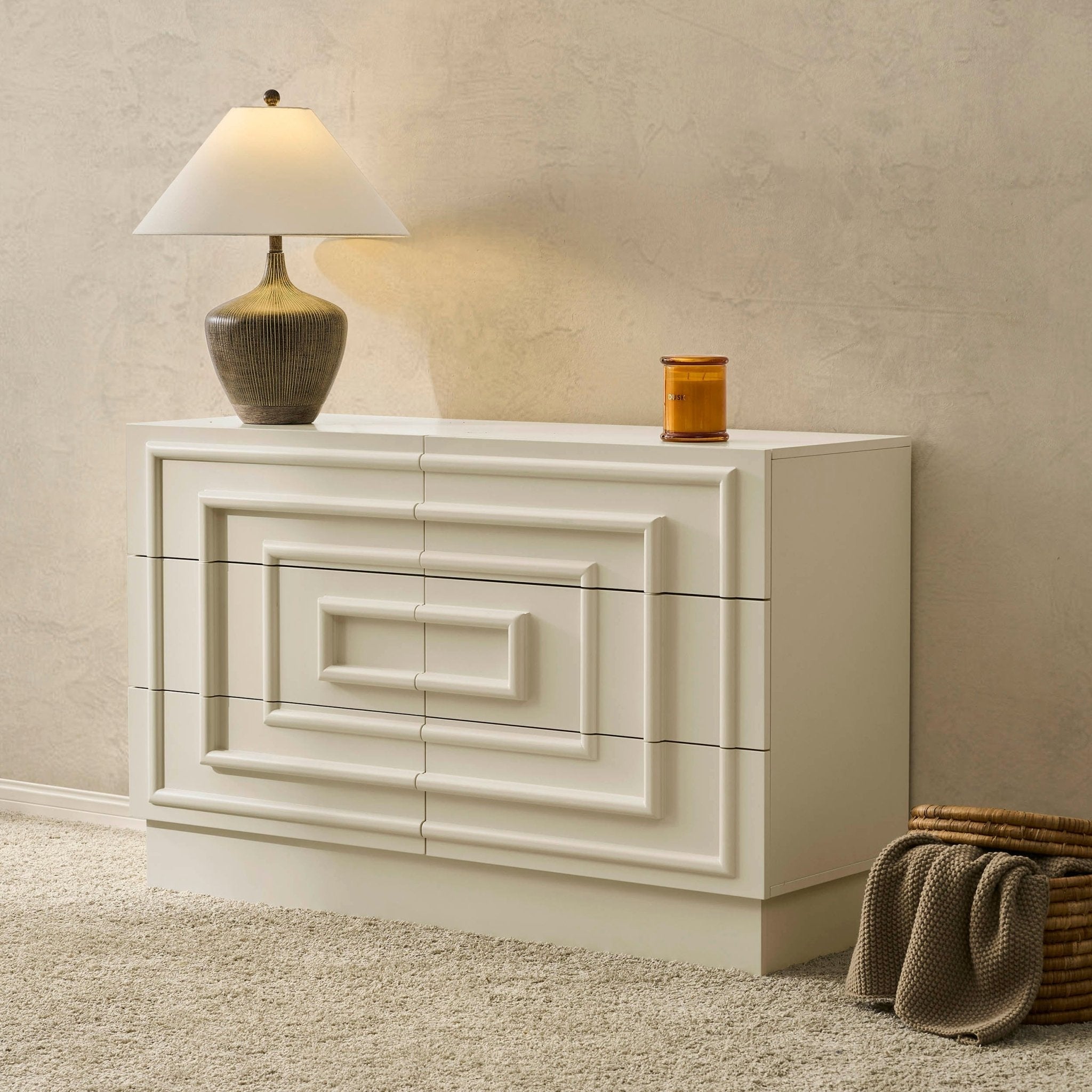 Commode 6 tiroirs - Crème