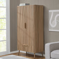 Armoire 2 portes avec tiroir - Bois clair