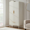 Armoire 2 portes avec tiroir - Blanc chaud