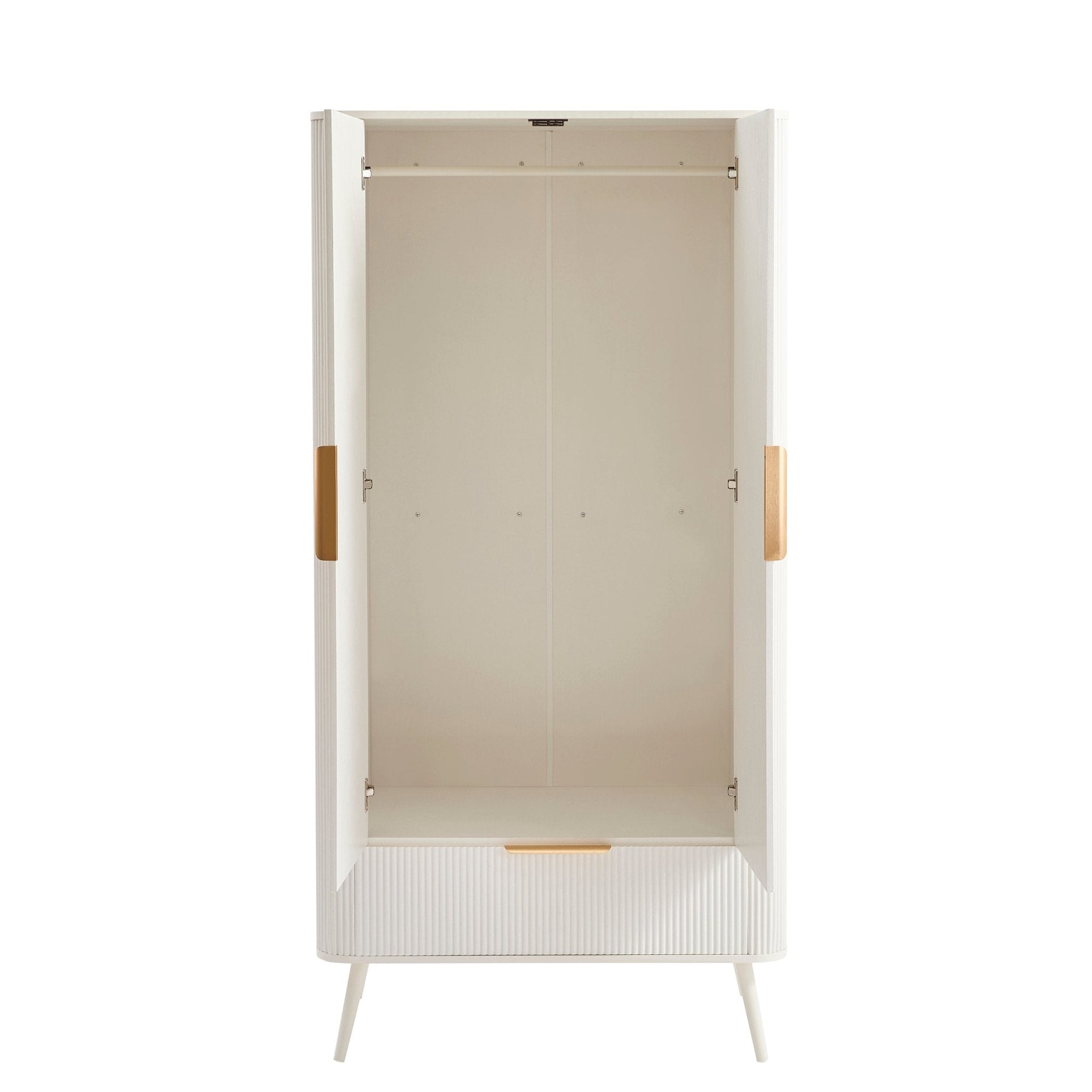 Armoire 2 portes avec tiroir - Blanc chaud