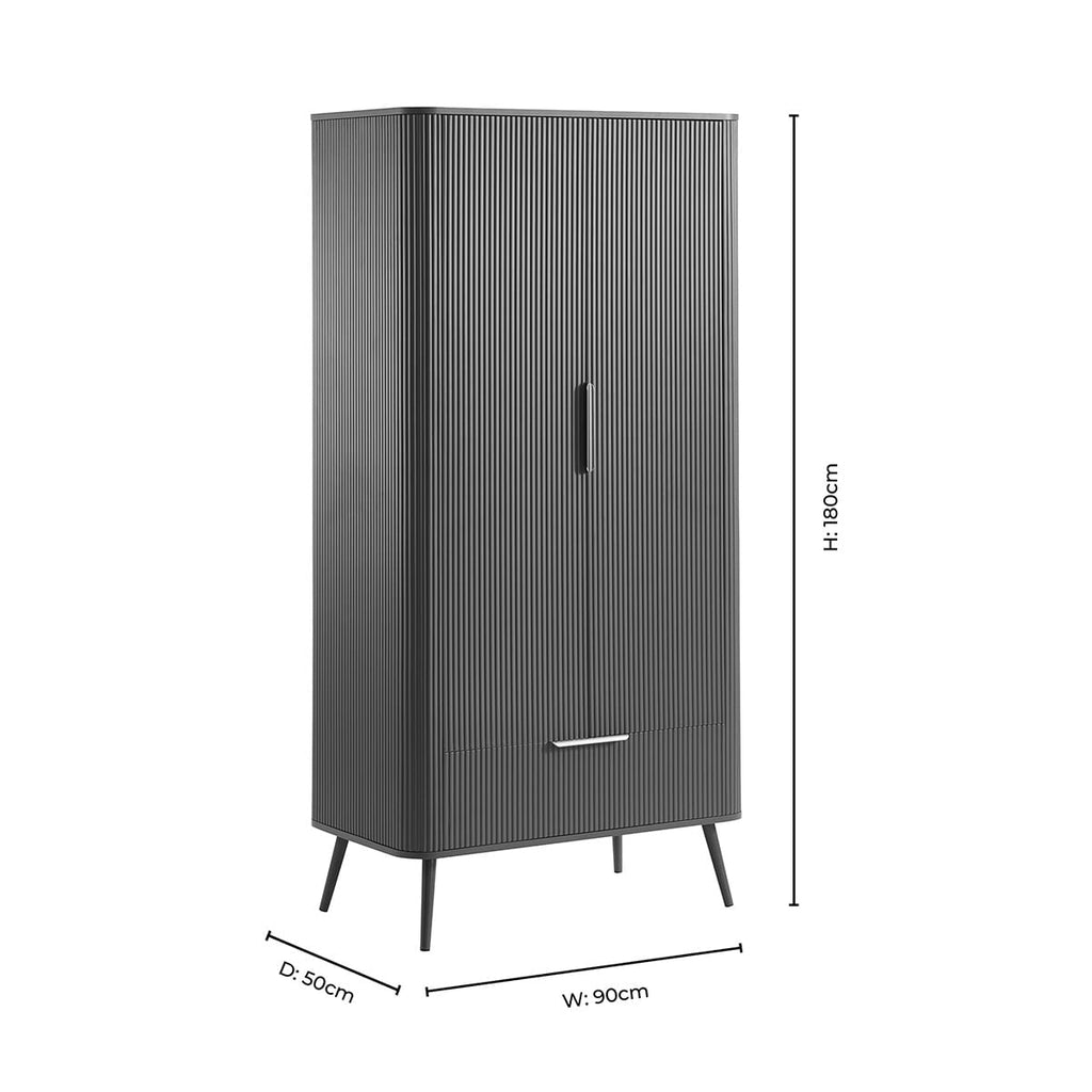 Armoire 2 portes avec tiroir - Bois clair