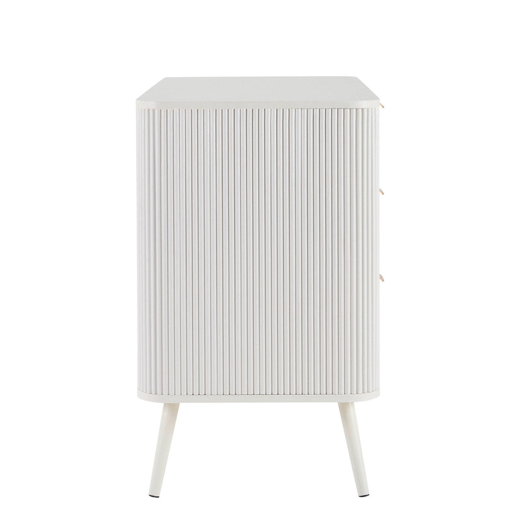 Commode 3 tiroirs grande - Blanc chaud