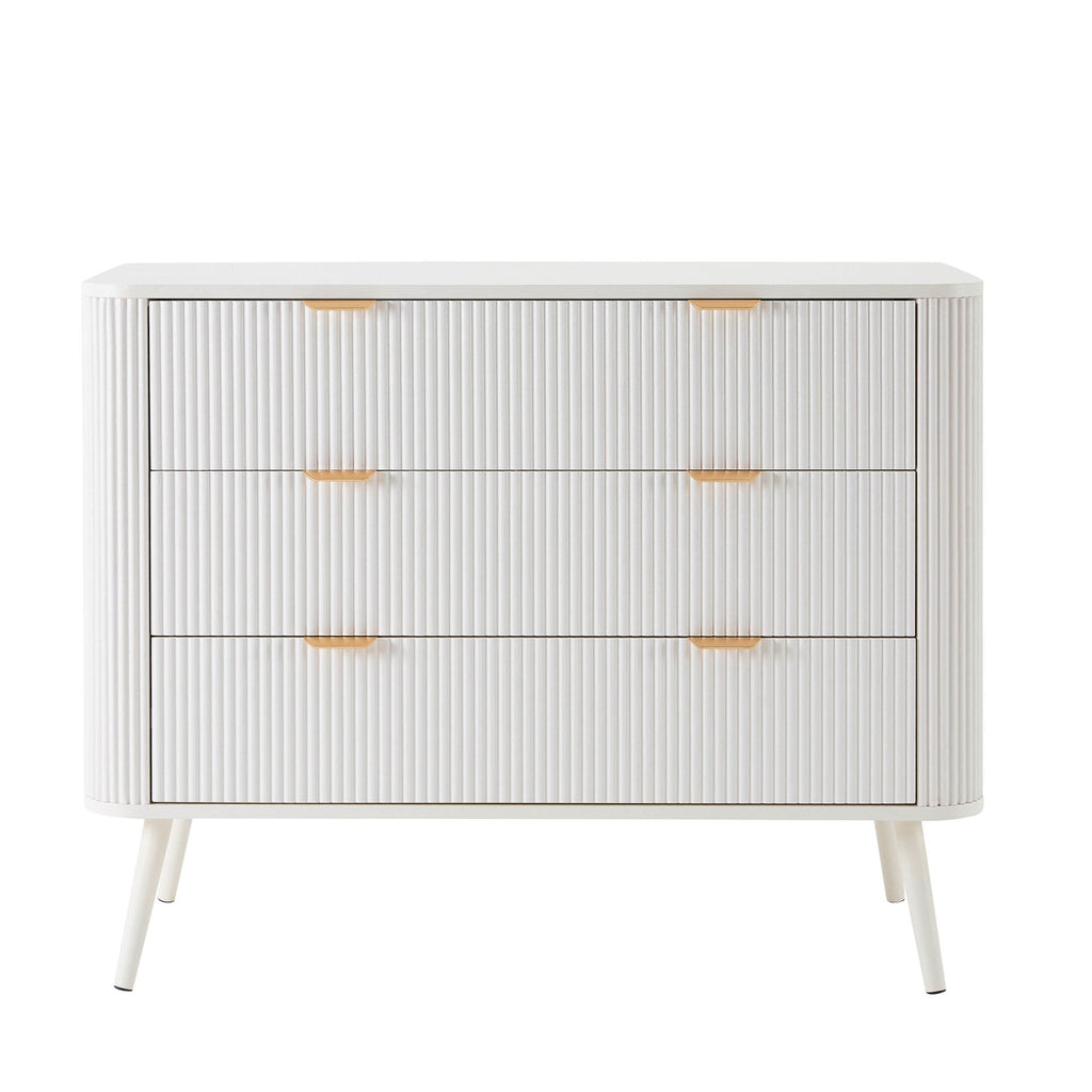 Commode 3 tiroirs grande - Blanc chaud