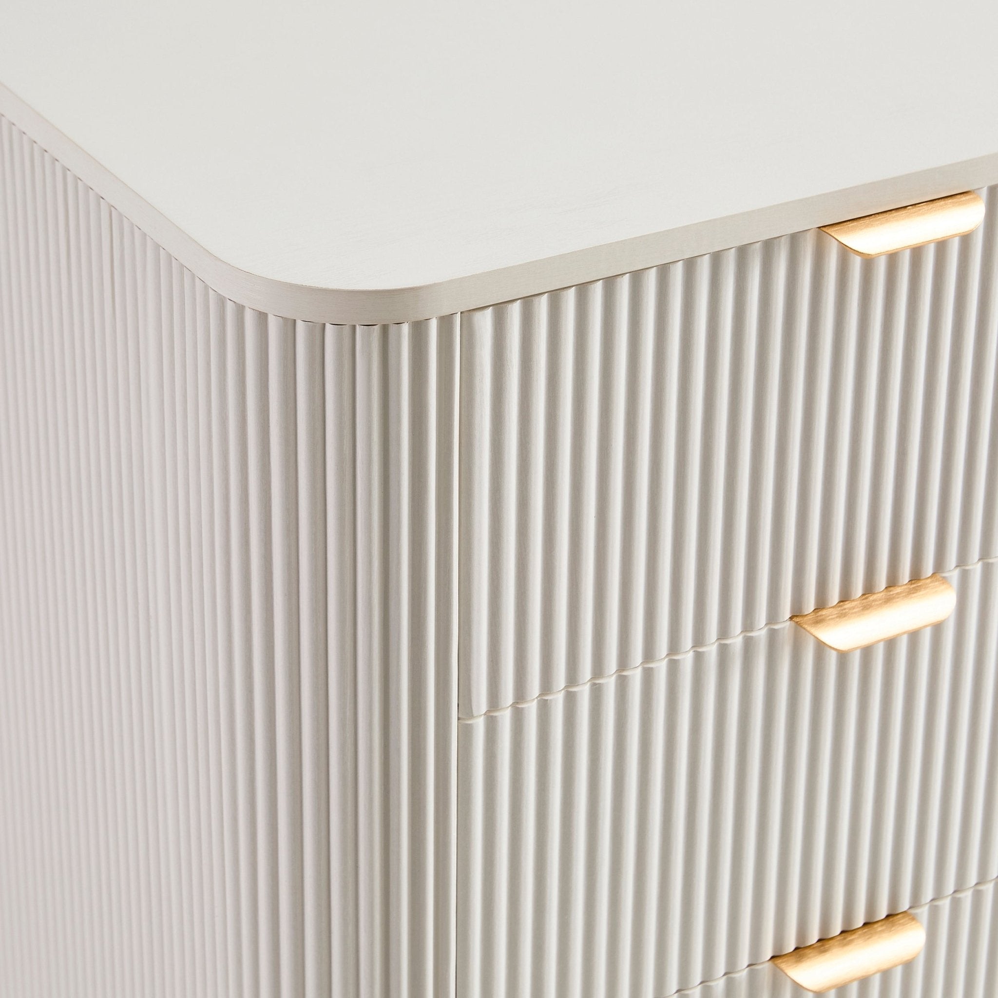Commode 5 tiroirs - Blanc chaud