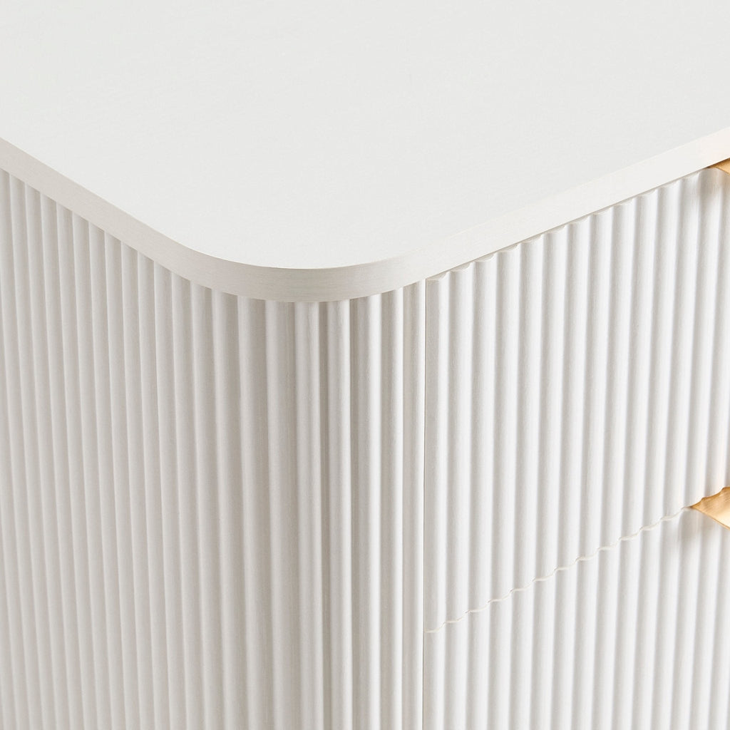 Table de chevet 2 tiroirs - Blanc chaud