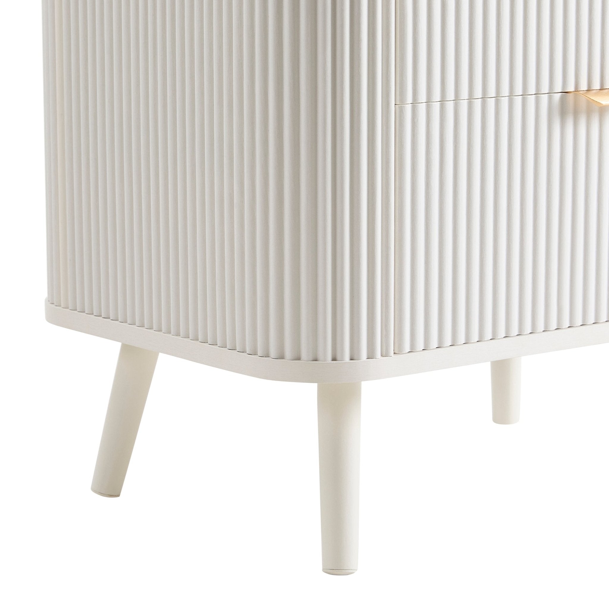 Table de chevet 2 tiroirs - Blanc chaud